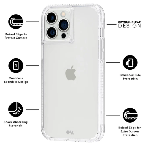 Case Mate Tough Series Clear Protective Case for iPhone 13 Pro Max - Shockproof & Scratch Resistant Cover for Everyday Use, Outdoor Activities & Travel Protection
