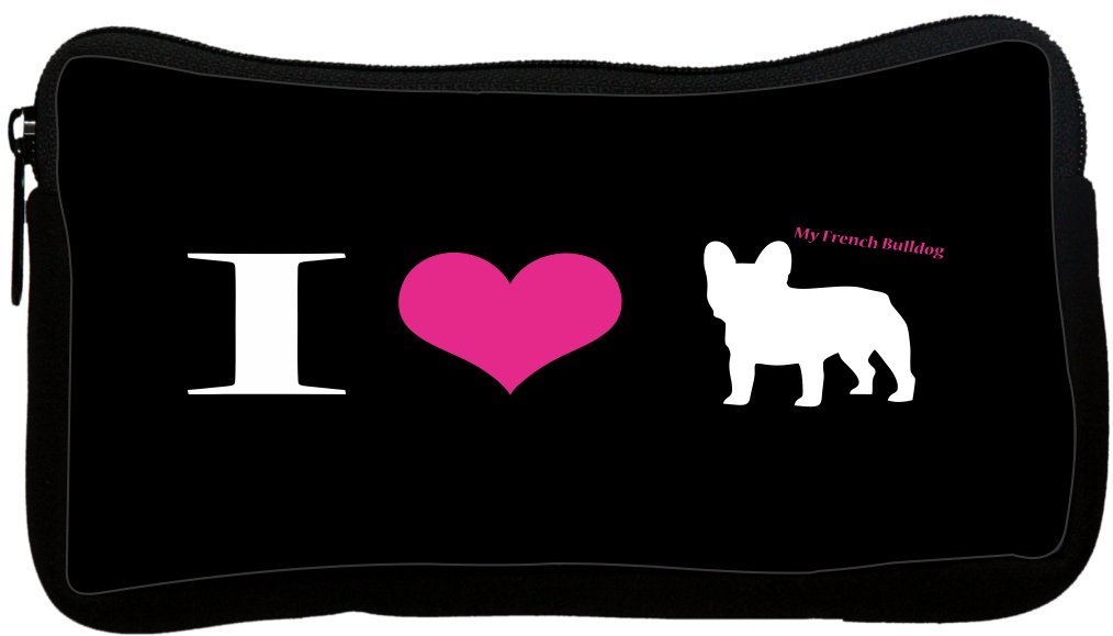 French Bulldog Themed Neoprene Pencil Case for School & Office - Cute Dog Lover Stationery Organizer (dky-Neo-pc41399) - Perfect for Students, Teachers & Pet Lovers