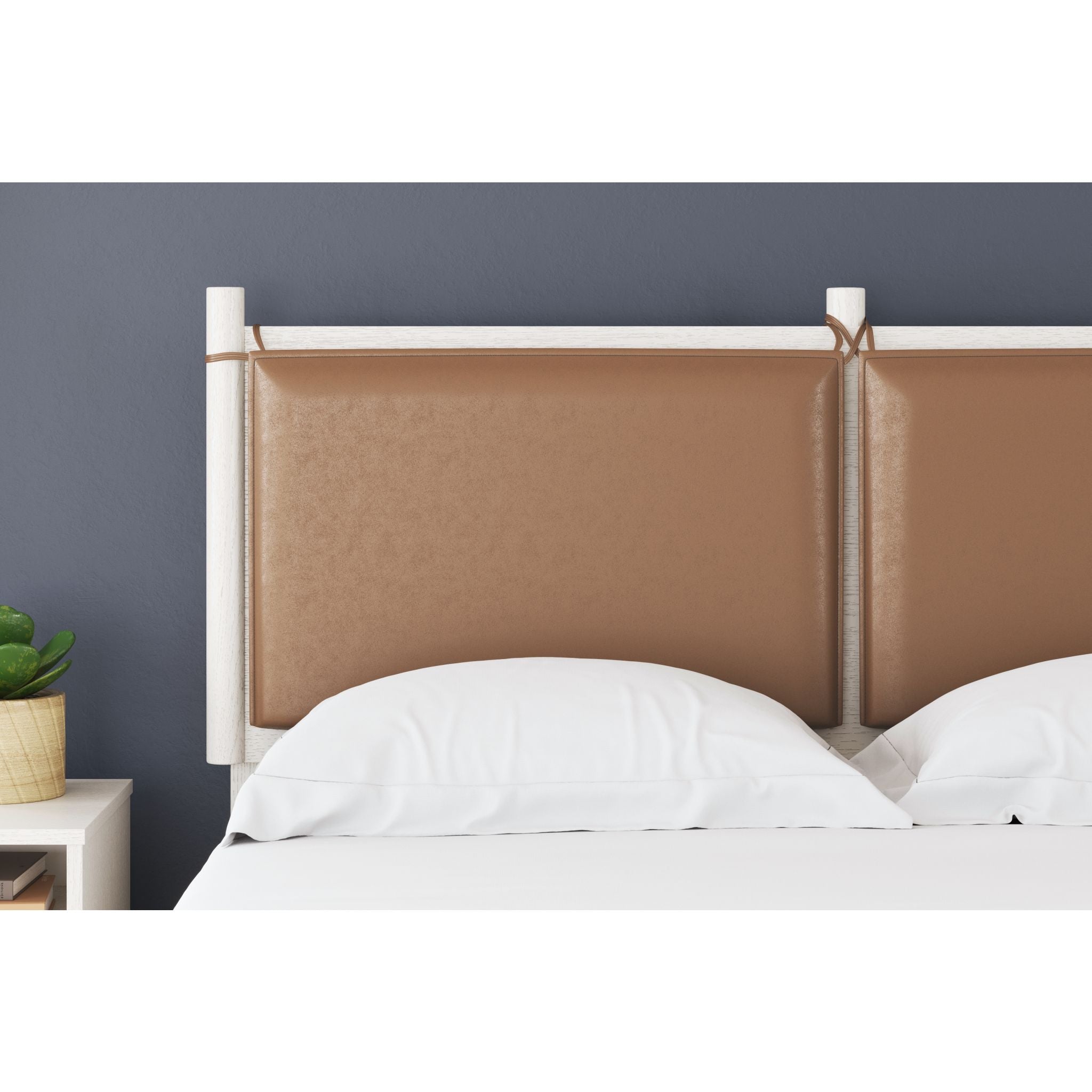 Aprilyn Full Panel Headboard - White Upholstered Bed Frame Headboard for Queen & King Size Beds | Modern Bedroom Decor & Home Styling