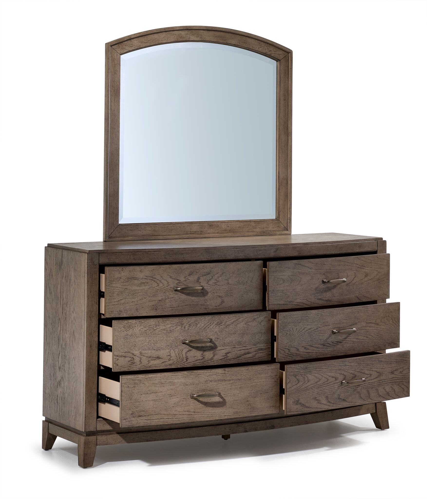 Camelot 6-Drawer Dresser in Burnished Beige - Modern Bedroom Storage Solution for Clothes, Linens & Accessories