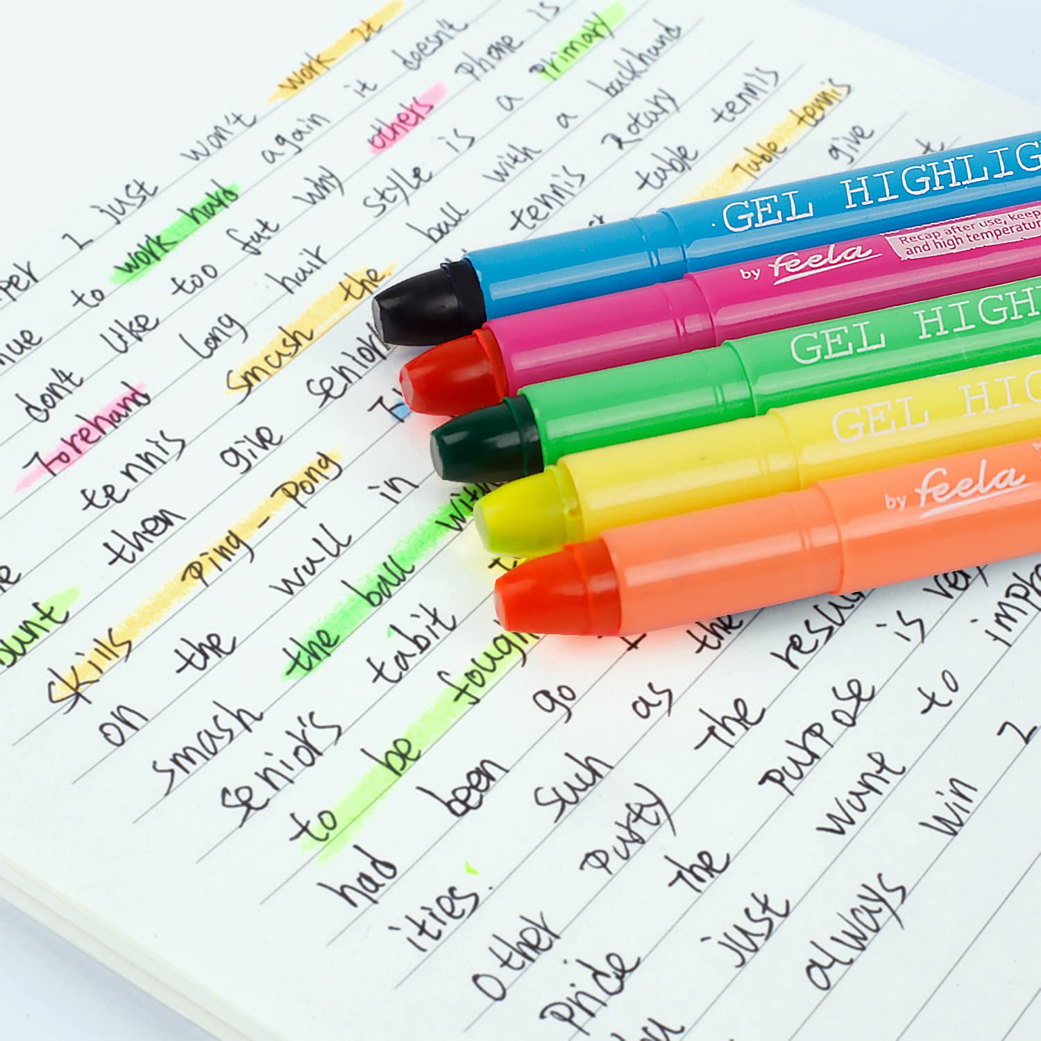 12-Color Bible Gel Highlighters - No Bleed, Perfect for Study & Work