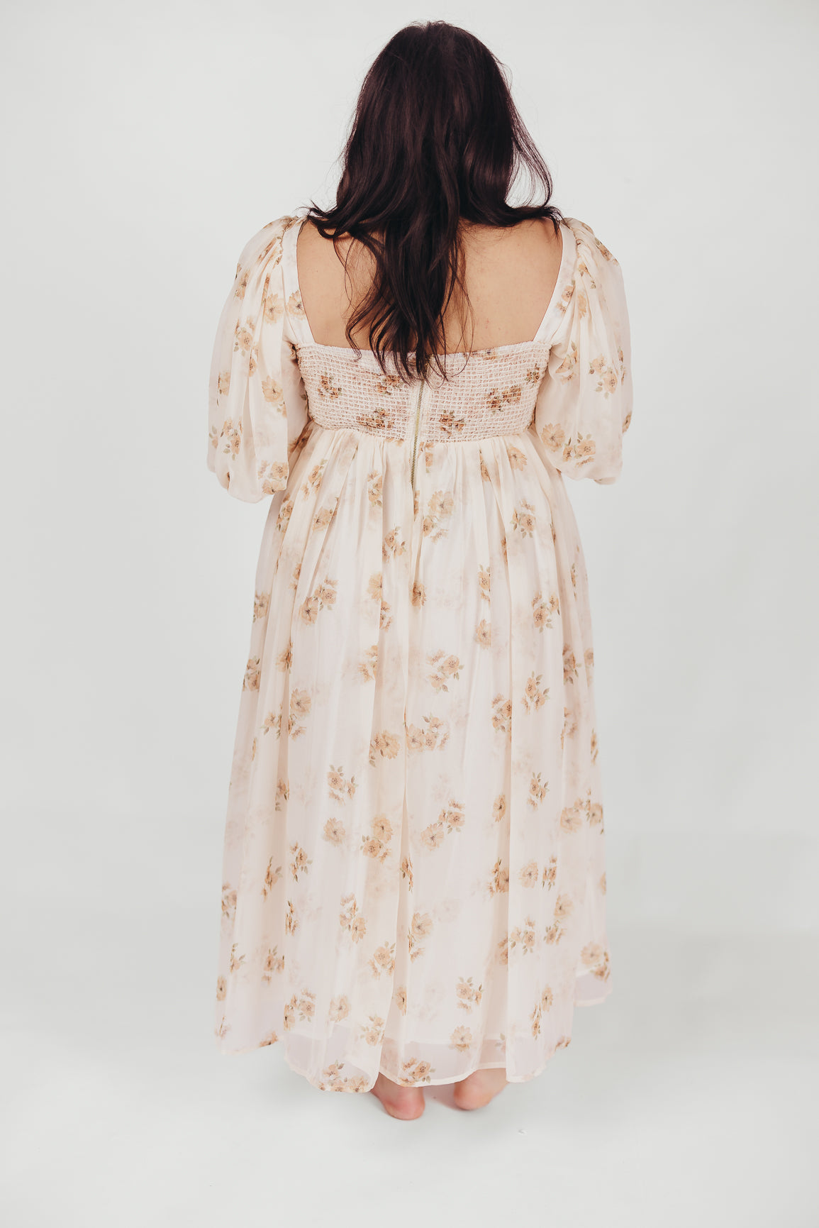 Harlow Maxi Dress in Taupe Floral - Bump Friendly Maternity Dress with Inclusive Sizing (S-3XL) | Perfect for Pregnancy, Beach Vacations & Special Occasions