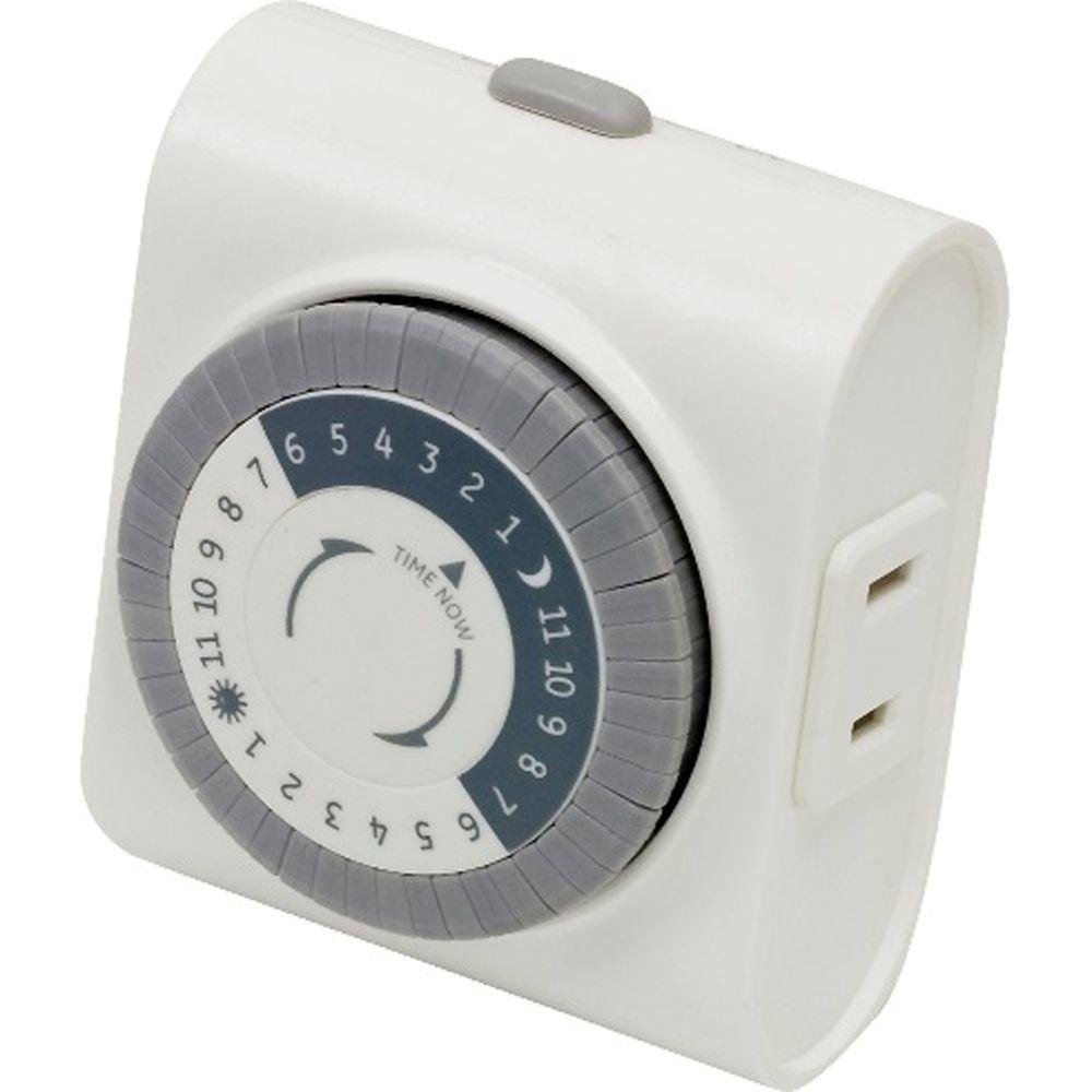 Defiant 1250-Watt 15 Amp Heavy Duty Indoor Plug-In Timer - 24 Hour Mechanical Outlet Timer for Lights, Appliances & Holiday Decorations - White (Ideal for Home, Office & Christmas Lighting)