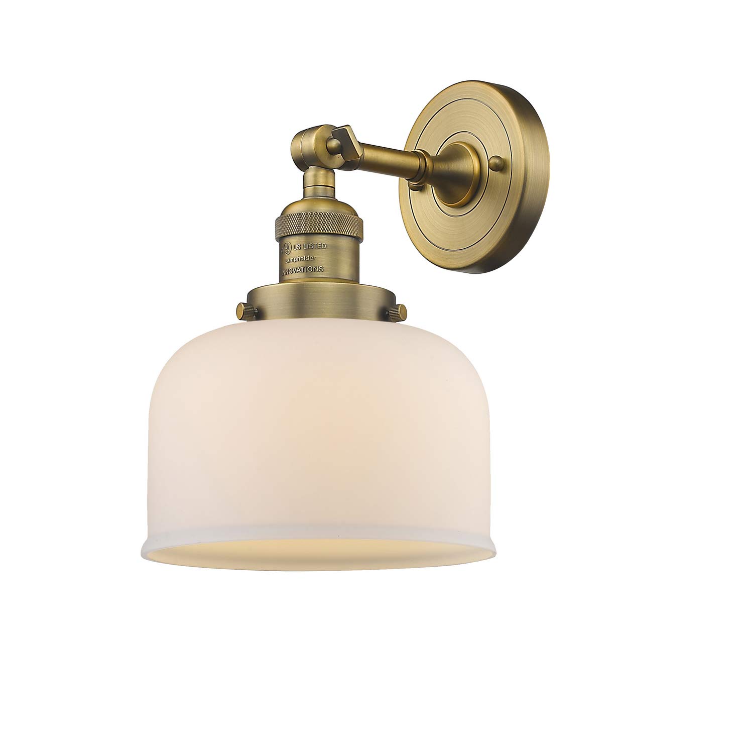 Innovations INNO203-BB-G71-LED Modern Brass LED Wall Sconce Light Fixture - Energy Efficient Indoor/Outdoor Lighting for Bedroom, Hallway, Porch & Patio