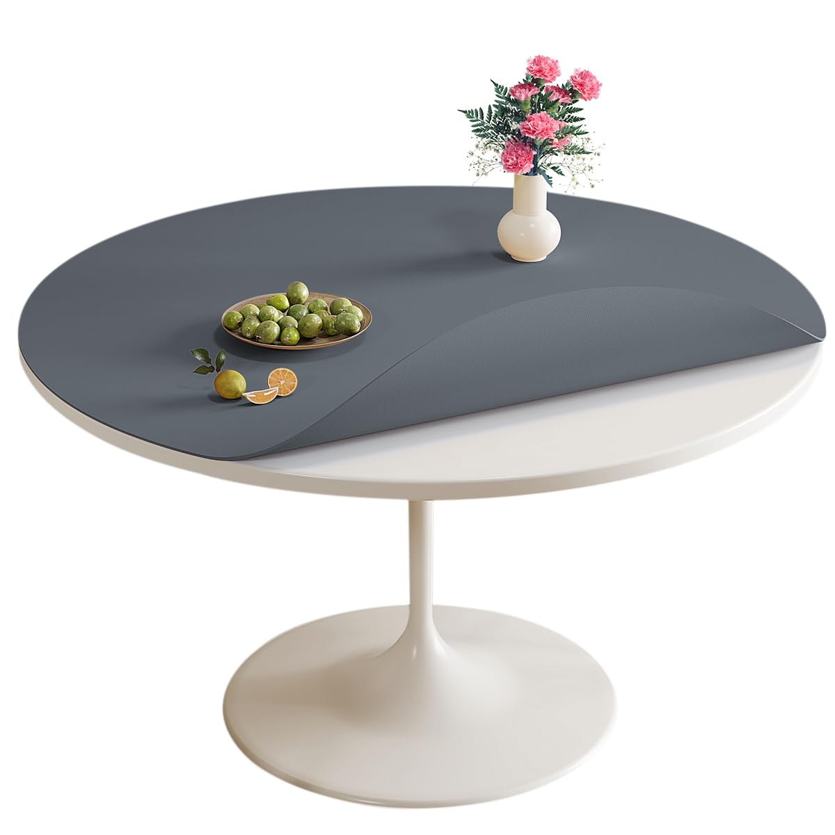 Round PVC Table Cover Protector - Waterproof, Stain & Dirt Resistant - 35.4