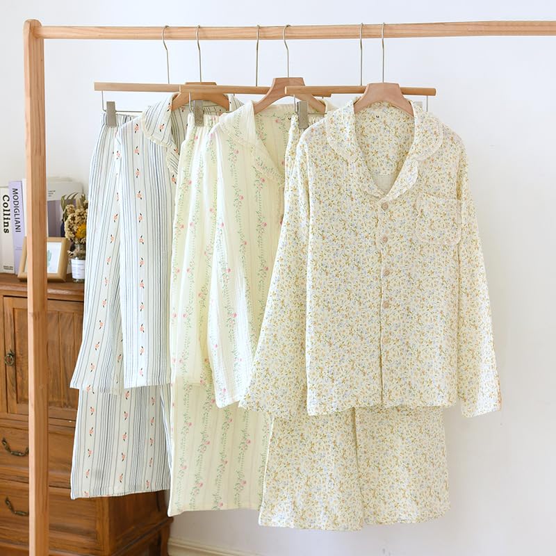 Vhitler Women's Linen Pajama Set - Coquette Summer Lounge Wear for Women - Old Money Aesthetic Sleepwear - Perfect for Relaxing at Home, Vacation & Spa Days