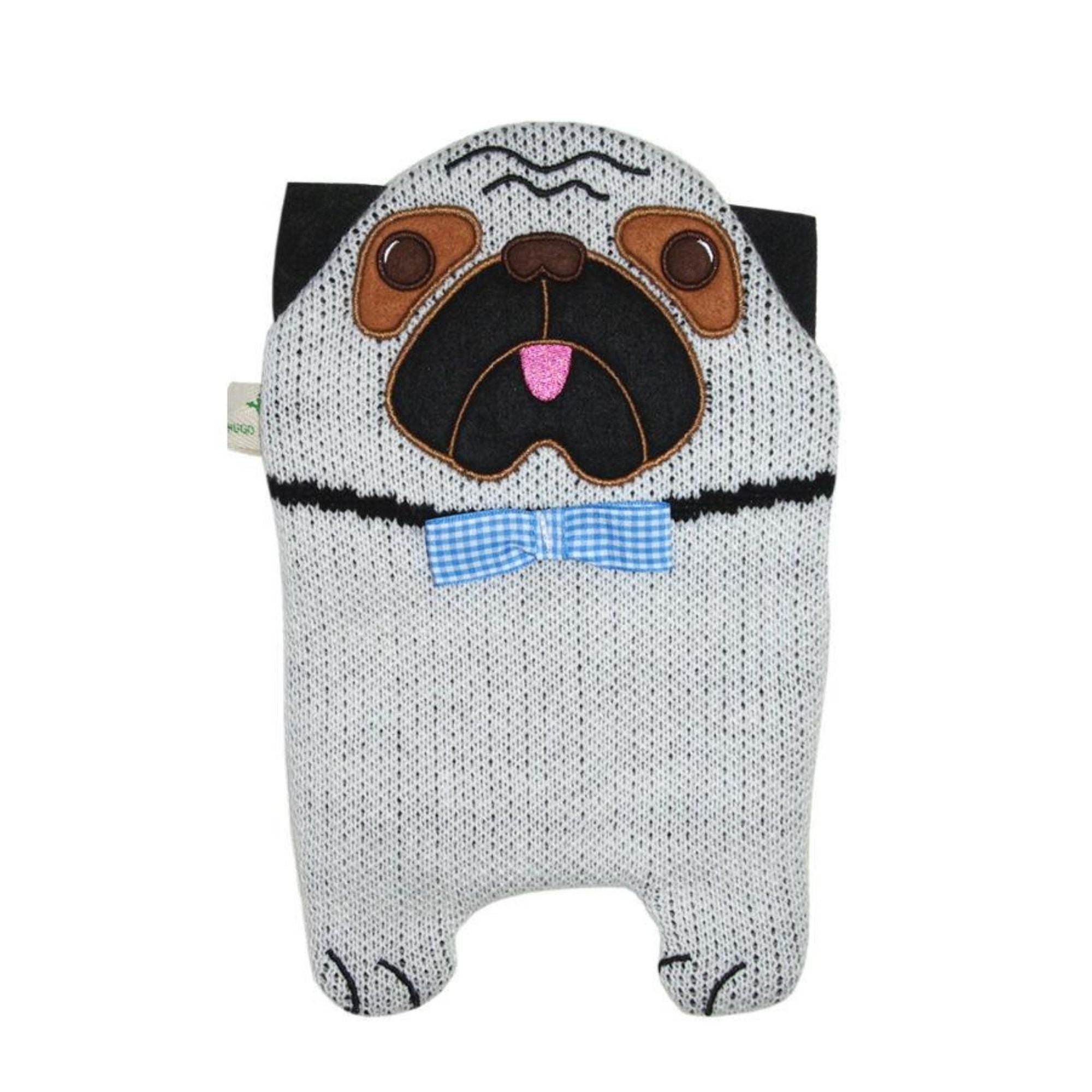 0.8L Eco-Friendly Hot Water Bottle with Adorable Pug Cover - Natural Rubber-Free, Microwave Safe - Perfect for Winter Warmth, Period Pain Relief & Cozy Nights