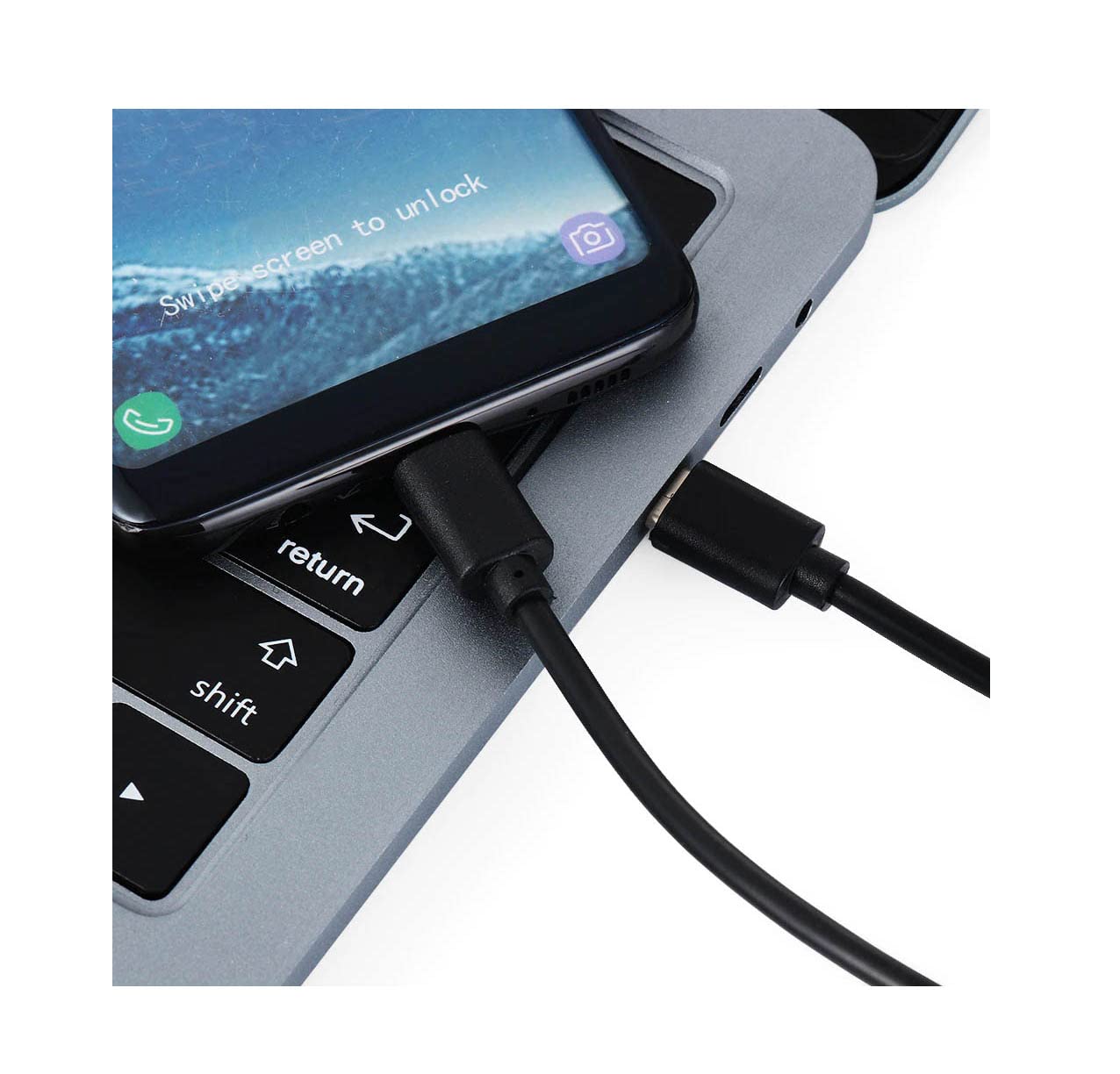 Fast Charging USB-C to Micro USB Adapter Cable - 480MB/s Data Transfer & OTG Sync - 2-in-1 Charging Cord (1M, Black) for Smartphones, Tablets & Power Banks