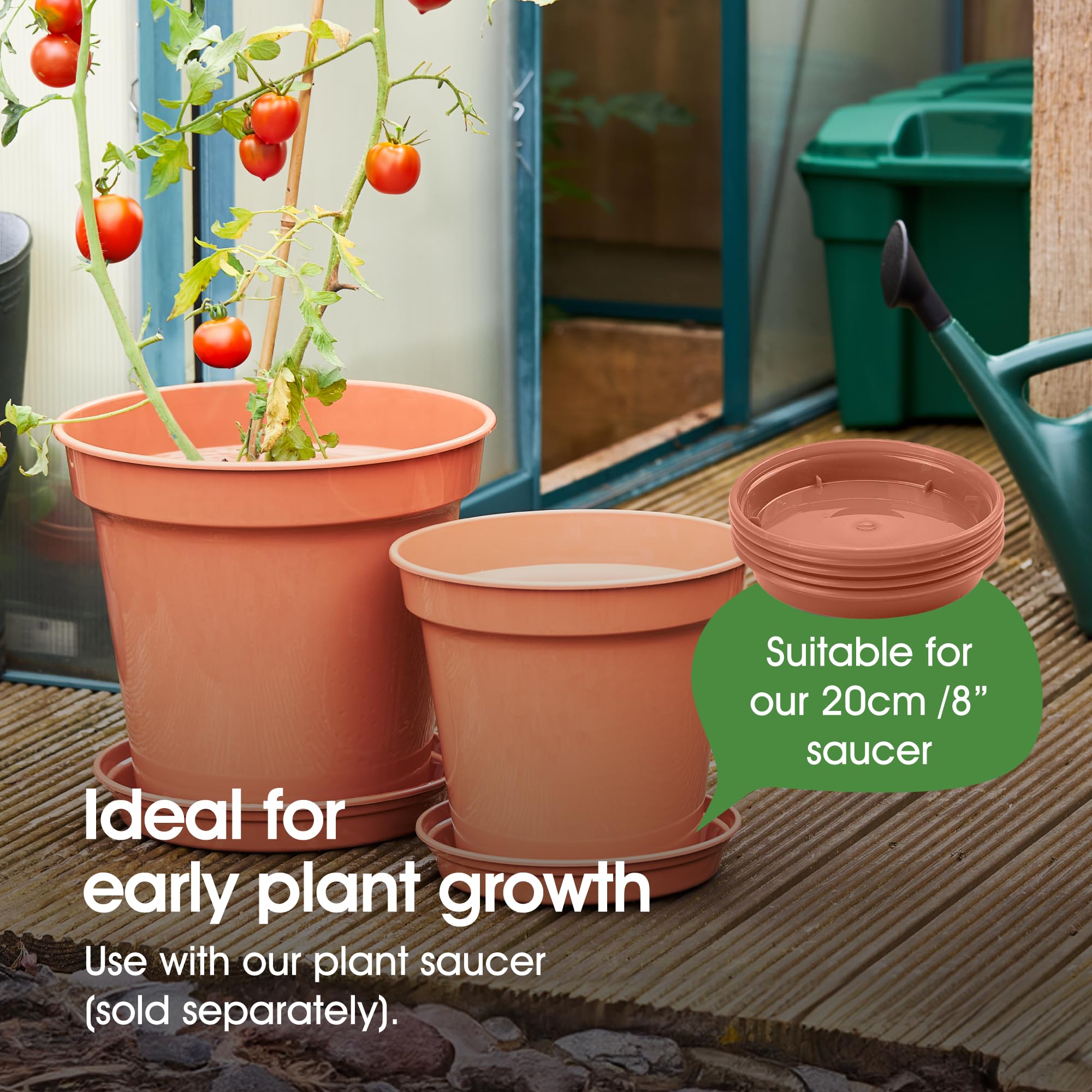 17.5cm Terracotta Garden Pot - Classic Clay Flower Planters for Indoor & Outdoor Plants - Perfect for Succulents, Herbs, and Small Flowers