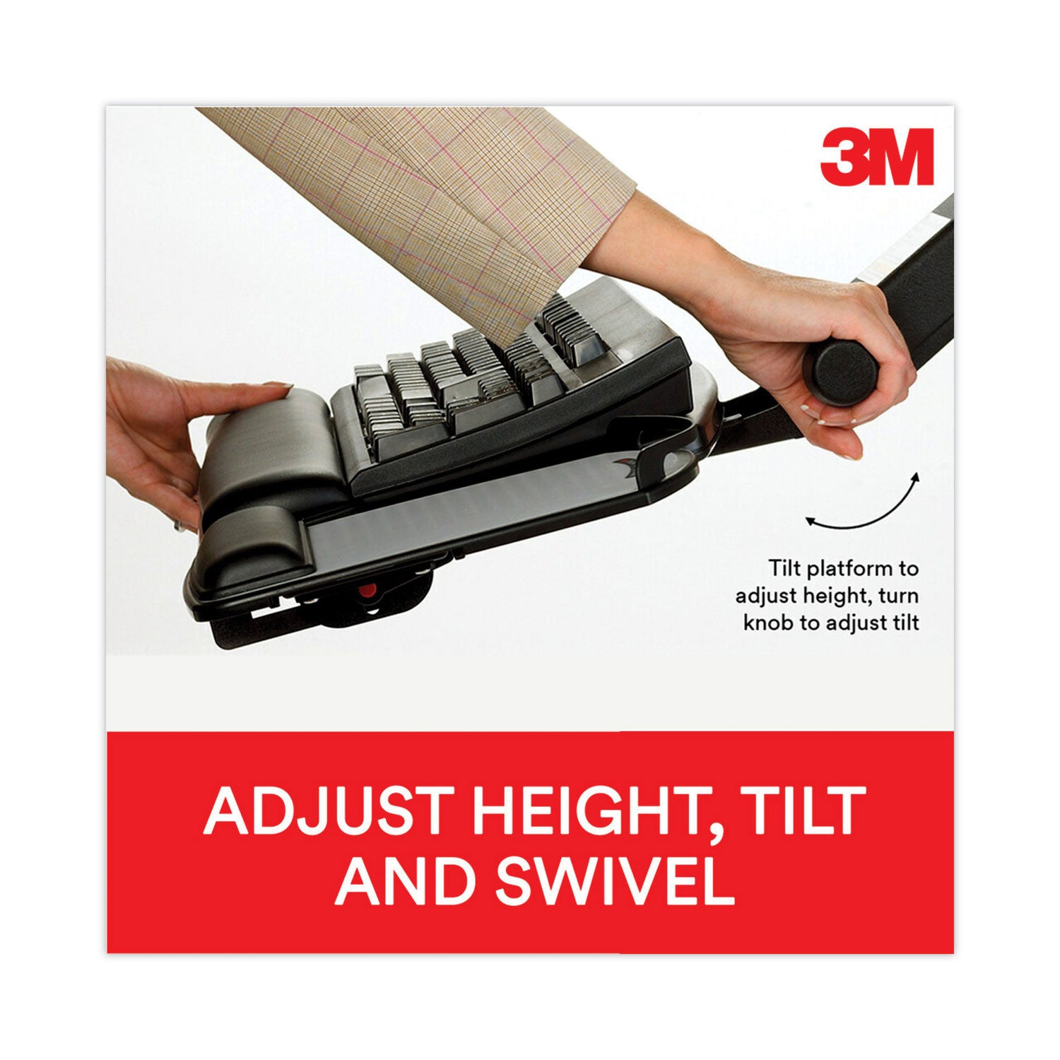 3M™ Sit-Stand Adjustable Keyboard Tray - Standard Platform, 25.5