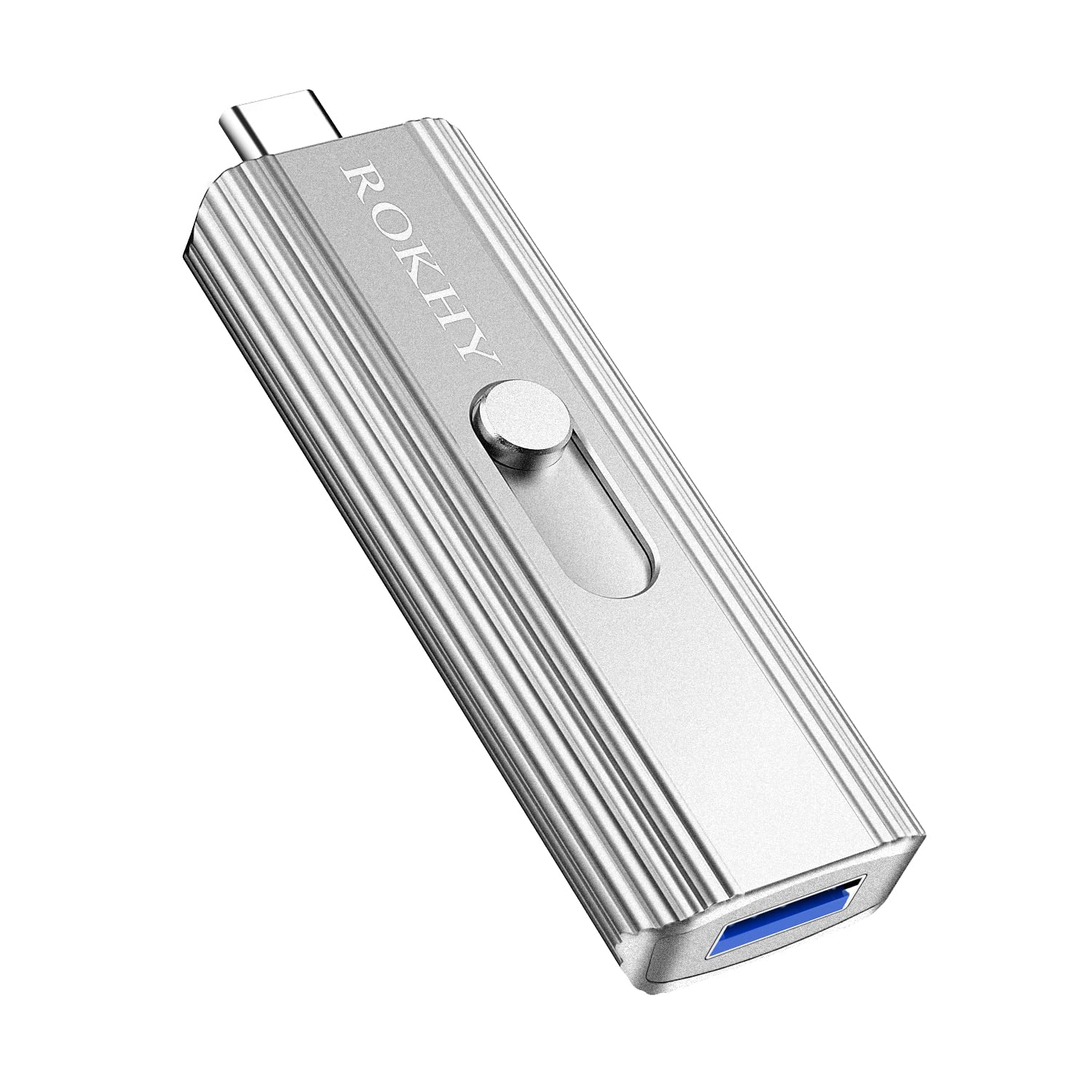 ROKHY 1TB Extreme Portable Mini External SSD - USB Type C 2-in-1 Solid State Flash Drive with 550MB/s Speed - Compatible with Android Smartphones, Computers, MacBook & Chromebook Pixel - Perfect for Data Backup, Gaming & Professional Work