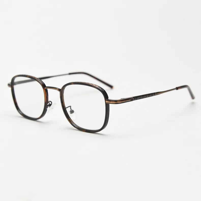 CCspace Unisex Full Rim Square Alloy Eyeglasses 56833 - Lightweight Metal Frame Glasses for Men & Women - Perfect for Reading, Work, and Daily Fashion Accessories