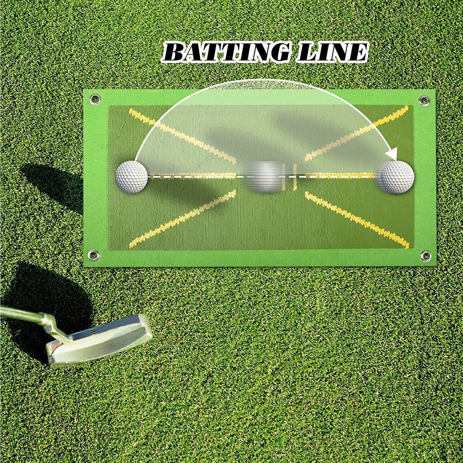 Premium Golf Practice Mat - Portable Golf Training Mat with Swing Analysis & Divot Action - Improve Swing Path & Posture for Indoor/Outdoor Golf Training
