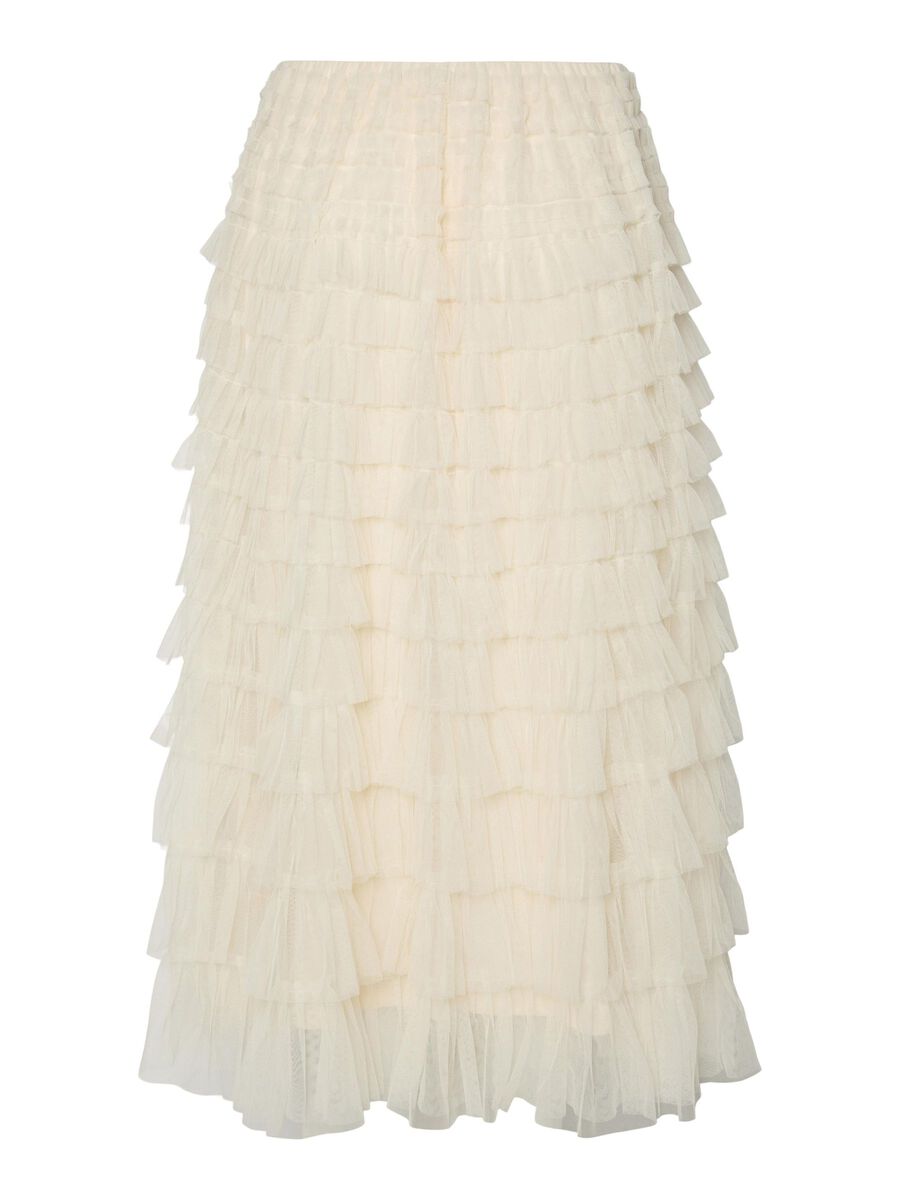 Elegant Farely Tiered Tulle Skirt in Gardenia - Women's Flowy Ballet Tutu Skirt for Weddings, Parties & Photo Shoots