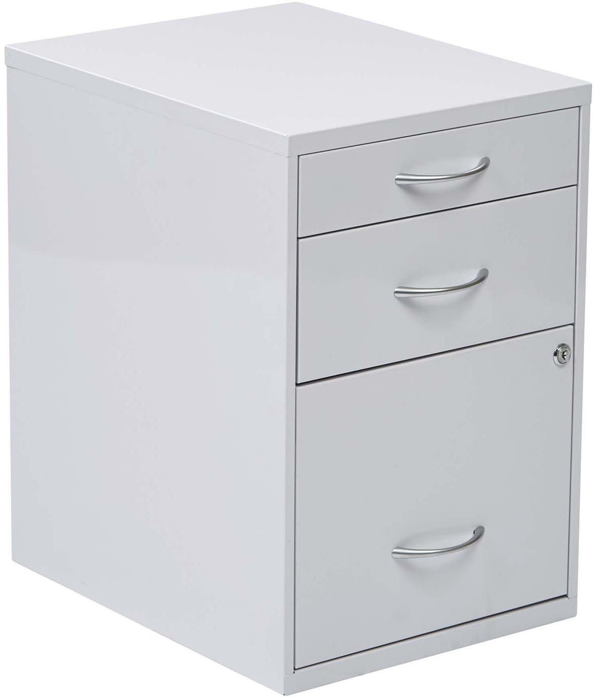 OSP Designs White File Cabinet - 22 Pencil Holder, Storage Box for Office & Home Organization [HPBF11] | Perfect for Desk, Classroom & Craft Room Storage