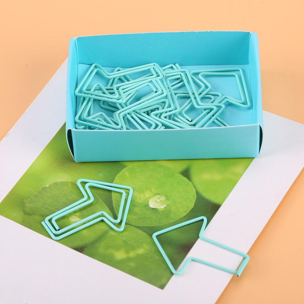 12Pcs Fun Metal Paper Clips - Colorful Document Clips for School, Office, Bookmarking & Organizing (Light Blue) - Perfect for Notebooks, Planners & Office Supplies