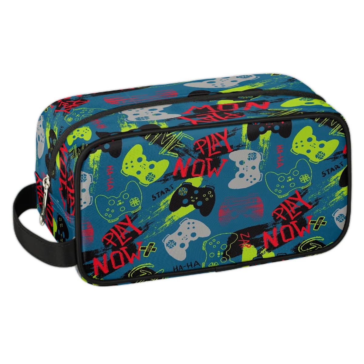 Waterproof Hanging Travel Toiletry Bag for Kids & Teens - Portable Dopp Kit for Boys' Bathroom Essentials, Game Joysticks & Accessories - Perfect for School Trips, Camping & Family Vacations