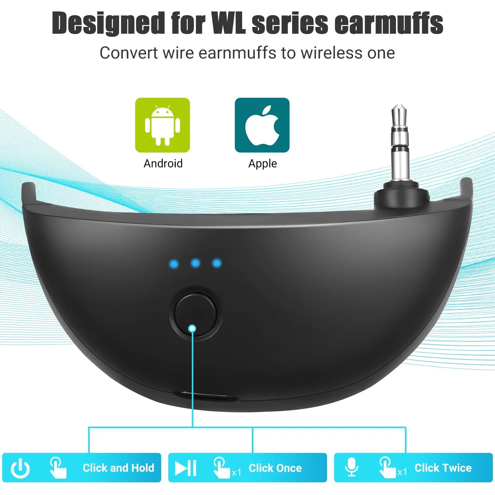Wireless Bluetooth Adapter for Walker's Shooting Earmuffs - Hands-Free Audio for Hunting, Shooting Range & Outdoor Activities