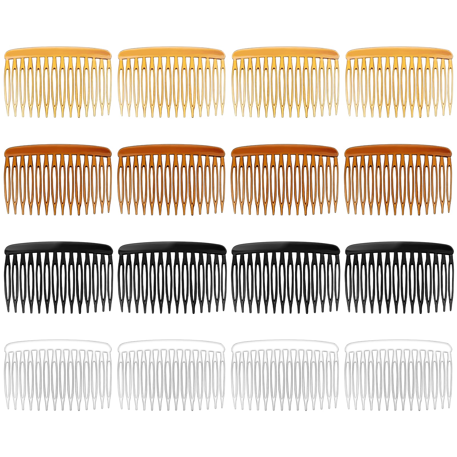12Pcs 14 Teeth Hair Side Combs for Women - French Twist Hair Clips, Plastic Decorative Combs for Fine Thin Hair, Bridal Wedding Veil Accessories - Perfect for Updos, French Twists, and Special Occasions
