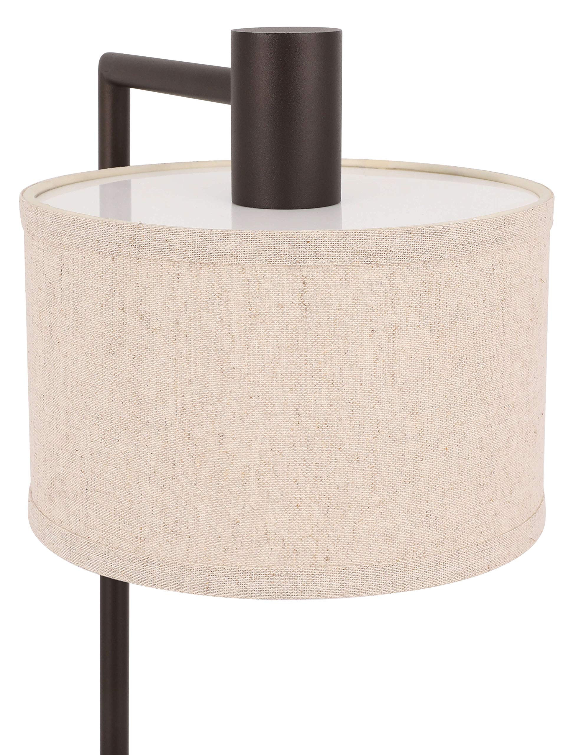 XiNBEi Modern USB Desk Lamp with Fabric Shade - Dark Bronze Finish, Adjustable Bedside Table Lamp for Bedroom, Living Room & Office (XB-TL1230-DB) | Perfect for Reading, Working & Nightstand Lighting