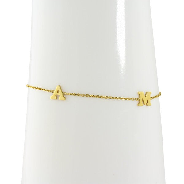 SPACED LETTER BRACELET - Personalized Name Bracelet for Women - Trendy Alphabet Jewelry Gift for Her - Perfect for Birthdays, Anniversaries & Everyday Wear