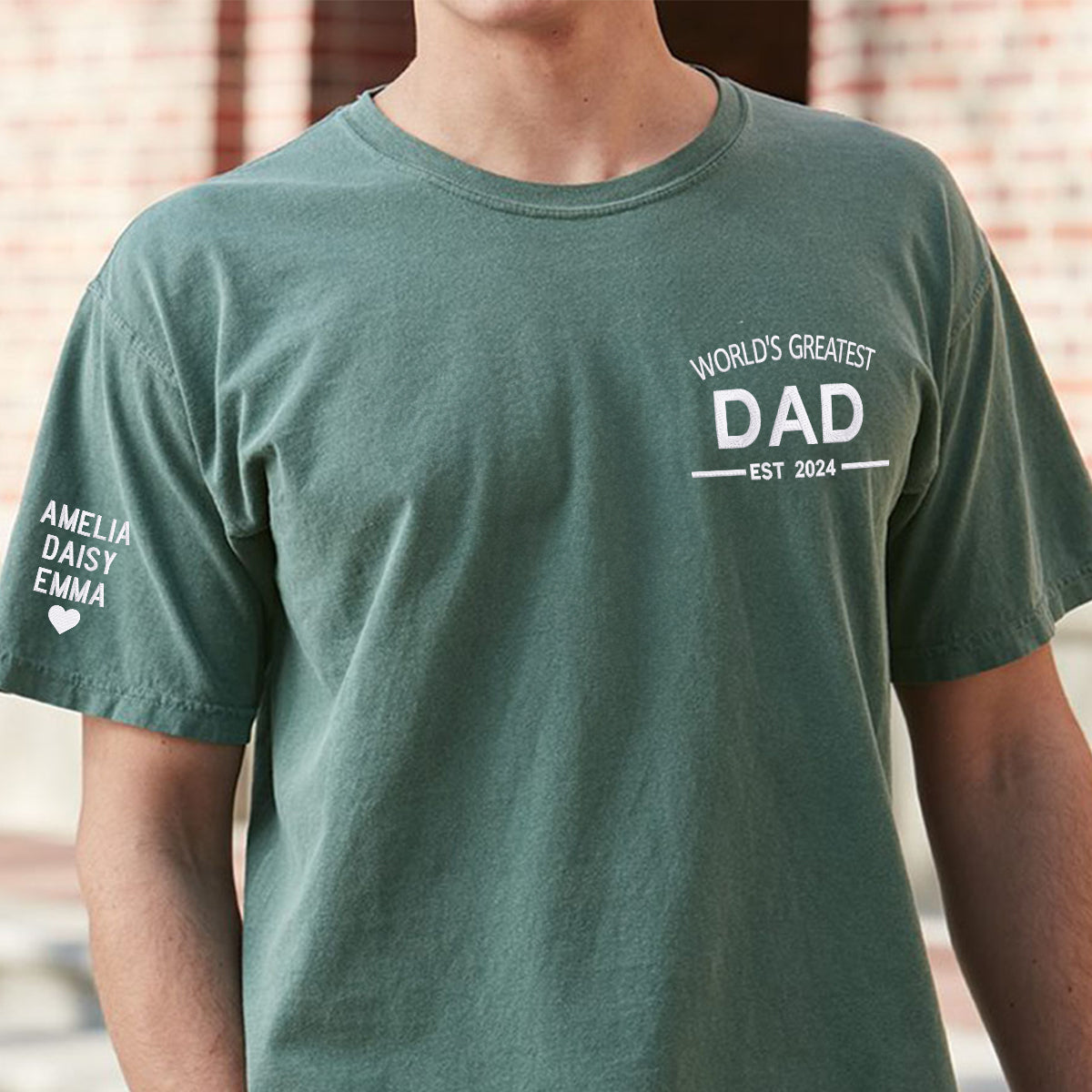 Custom Comfort Color® Embroidered World's Greatest Dad T-Shirt - Perfect for Father's Day Gifts, Birthday Presents & Casual Wear