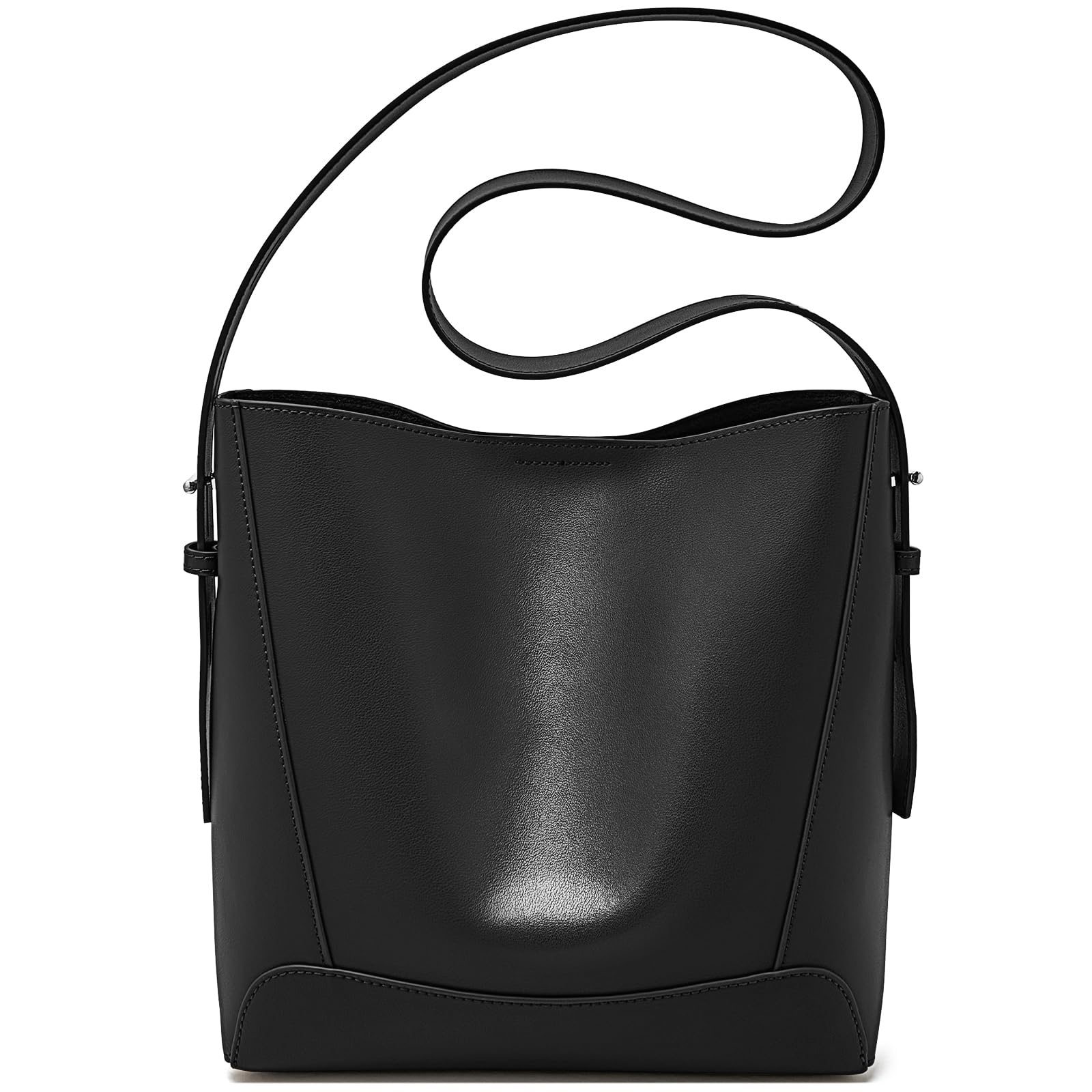 FOXLOVER Genuine Leather Bucket Tote Bag for Women - Fashion Designer Handbag with Multiple Pockets & Magnetic Closure - Perfect for Work, Travel and Daily Use