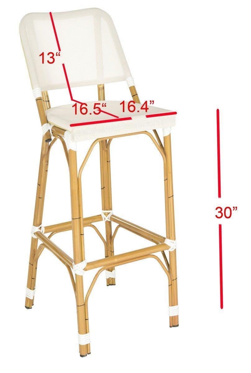 Beige Indoor Outdoor Bar Stool with Faux Bamboo Frame - Patio, Kitchen, Bar & Dining Room Furniture for Home Decor