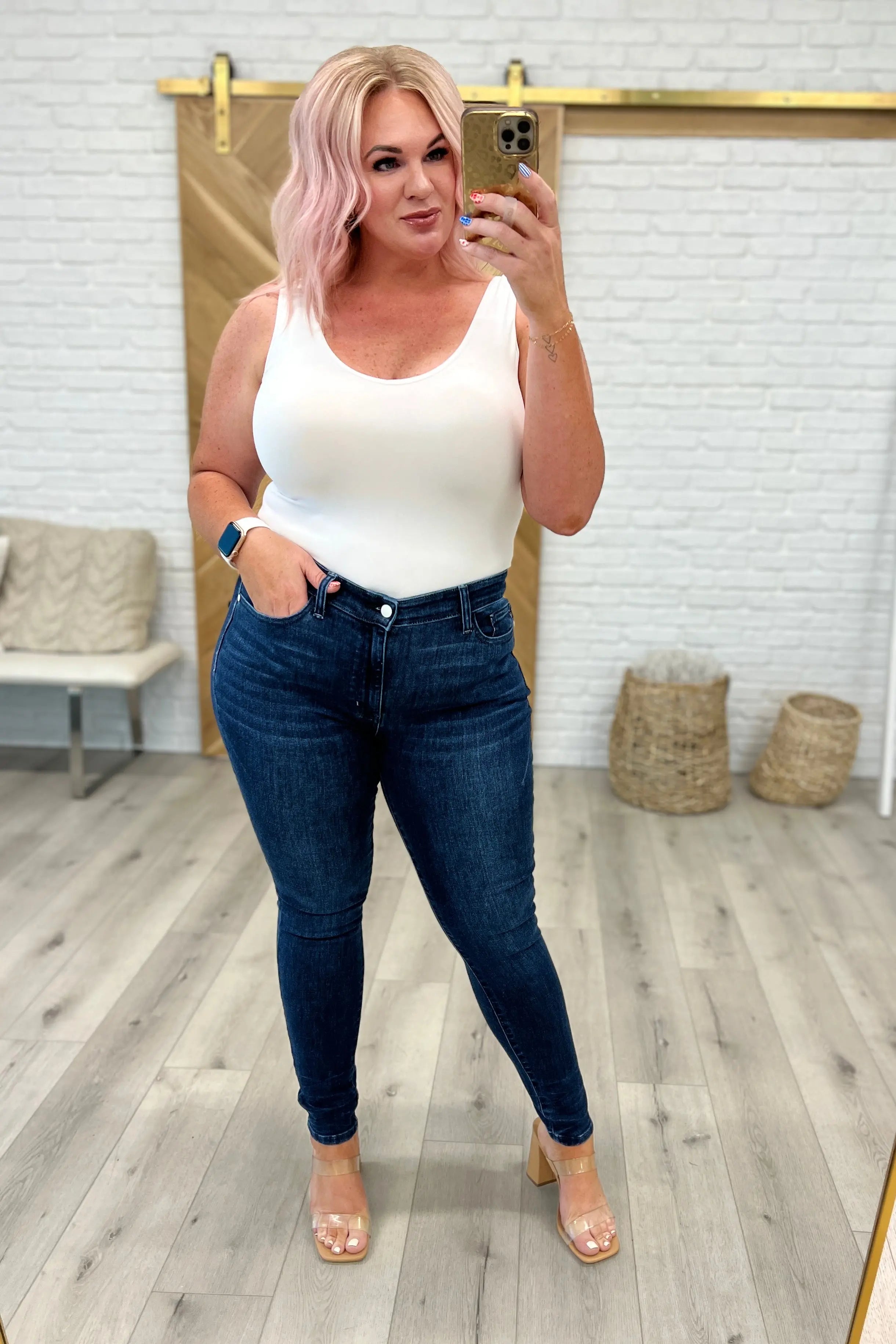 Addison Mid Rise Crinkle Ankle Skinny Jeans for Women - Stretch Denim Pants, Comfortable & Trendy - Perfect for Casual Outfits, Date Nights & Office Wear