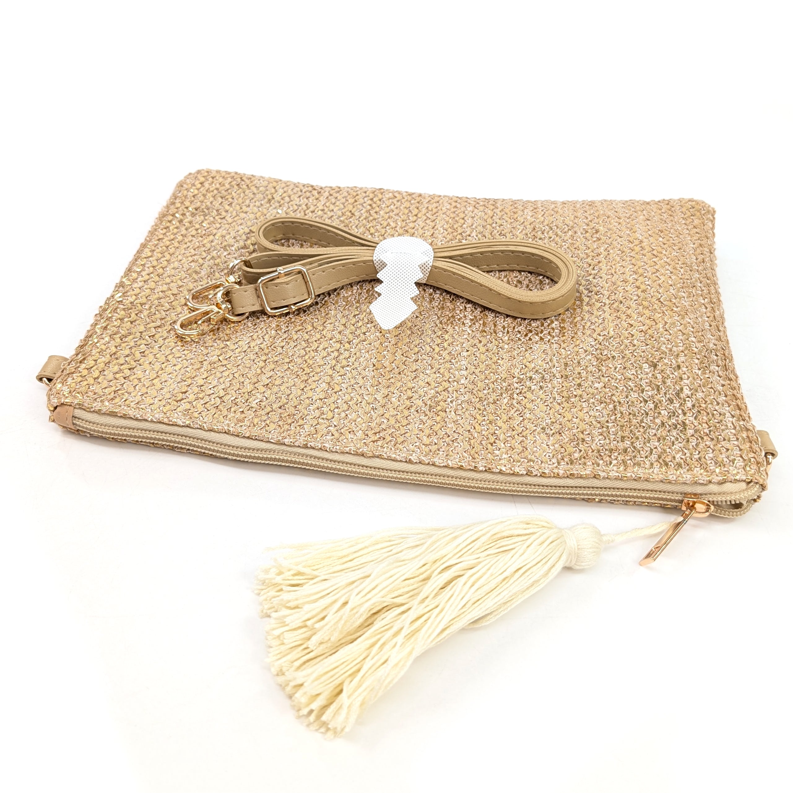 Elegant Gold Tassel Clutch Bag for Women - Perfect for Evening Parties, Weddings & Special Occasions