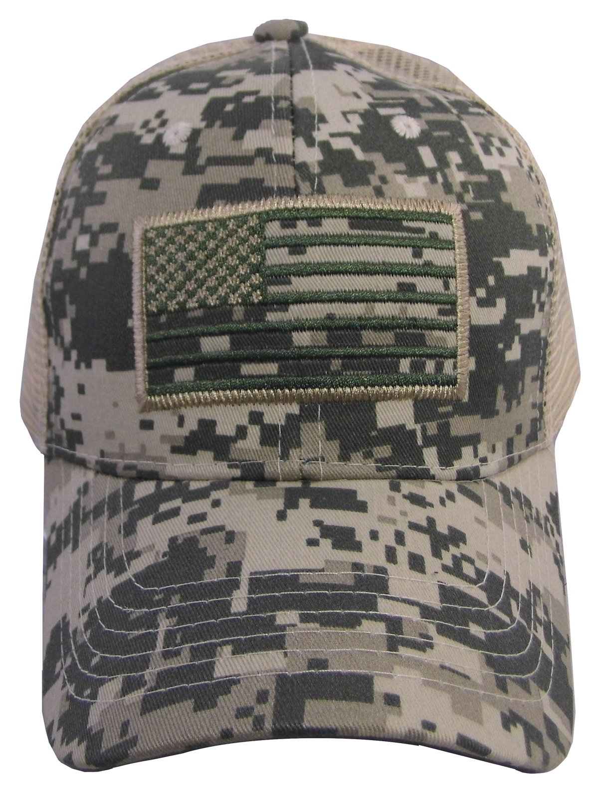 USA Flag Patch Tactical Mesh Trucker Cap - Military & Outdoor Style