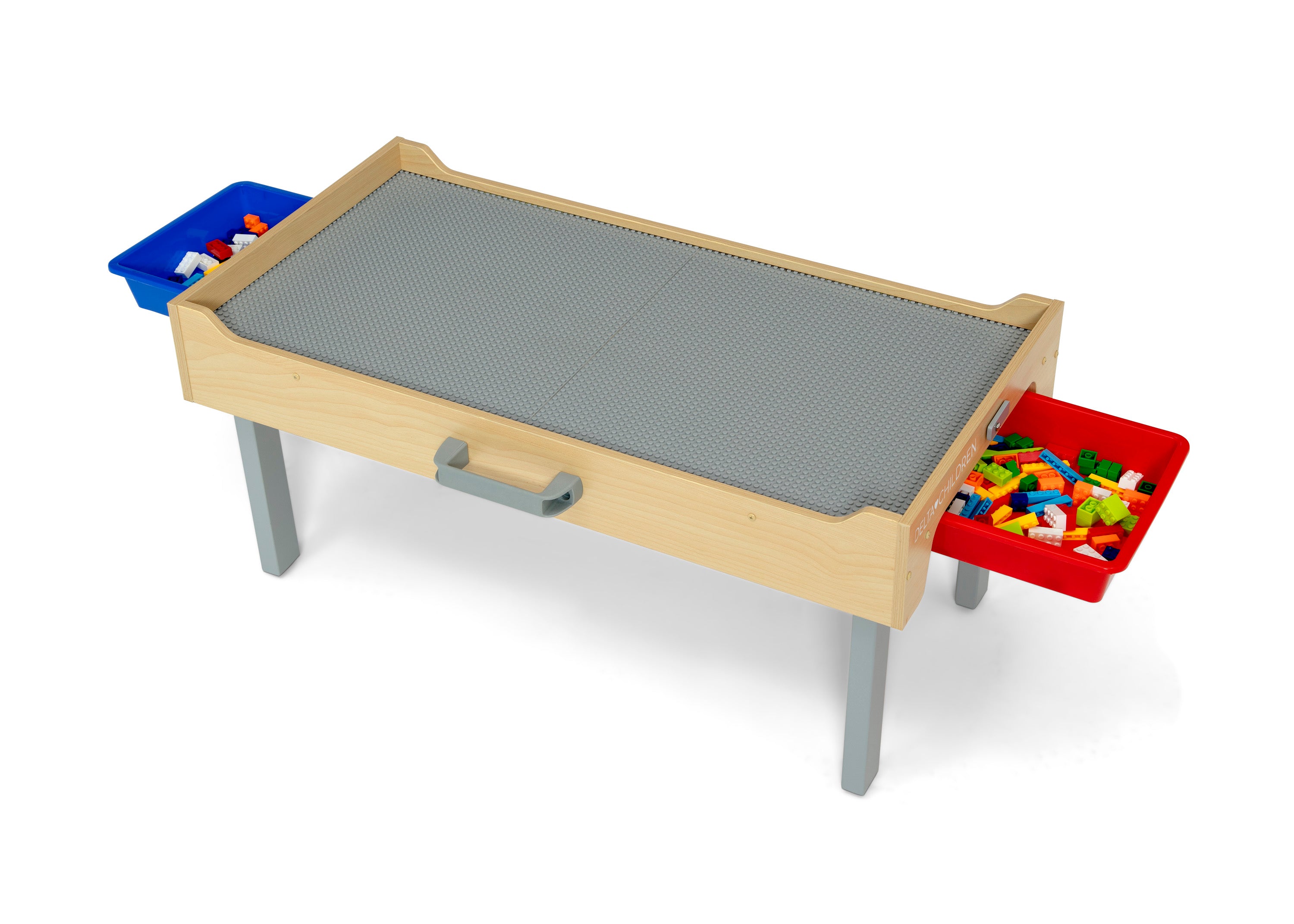 Play N Store Kids Building Bricks Play Table with 100+ Colorful Bricks - STEM Learning Toy for Creative Play, Room Organization & Toddler Activities