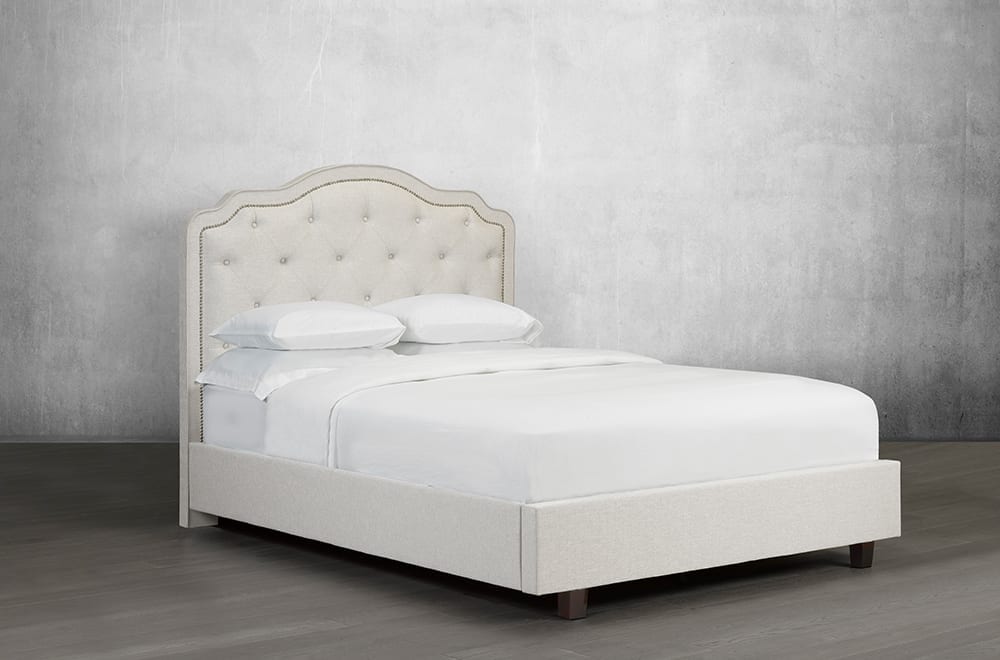 Antique Style Bed with Gently Arched Scalloped Design - Elegant Vintage Bedroom Furniture for Master Bedroom, Guest Room & Cozy Retreat