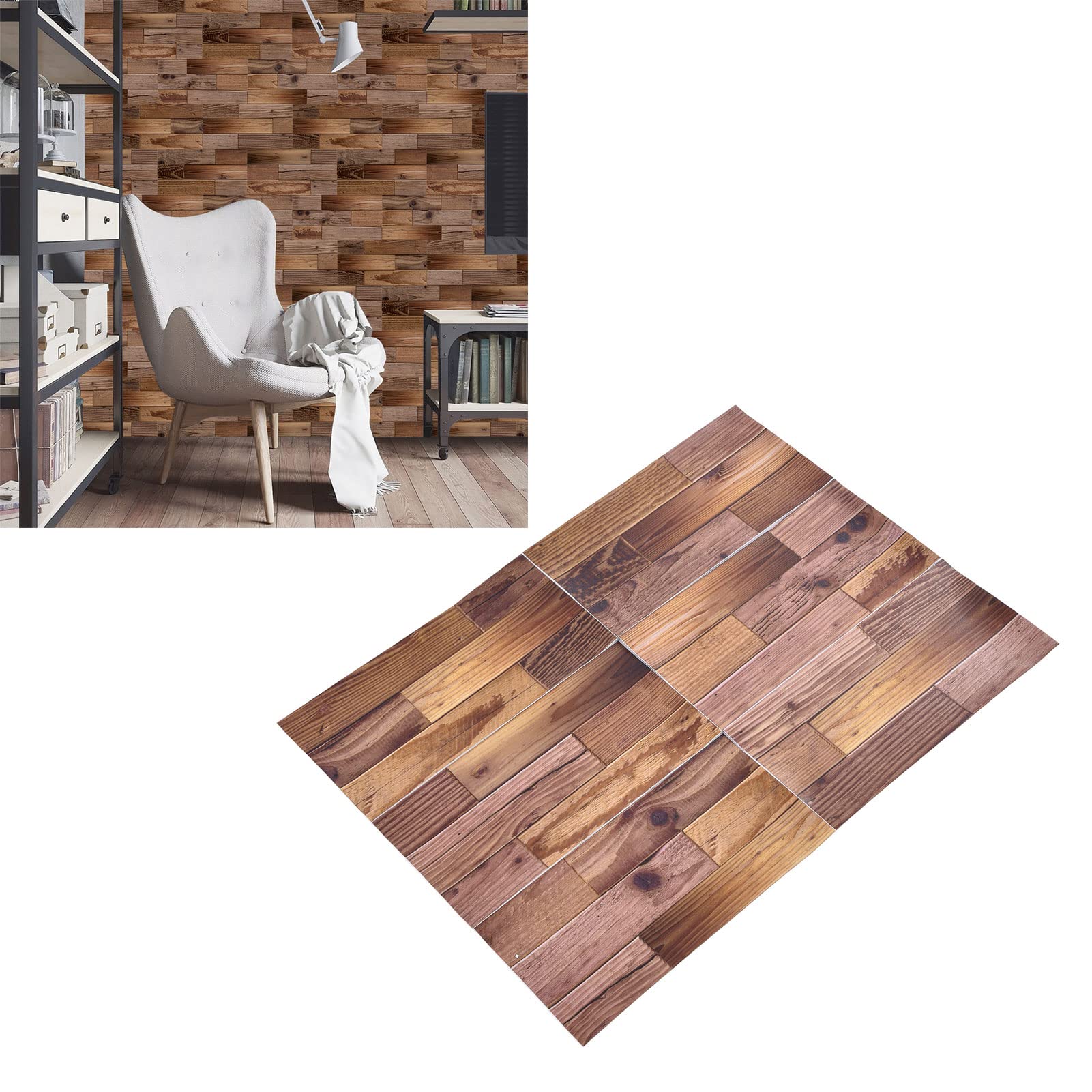 Zerodis 18PCS Wood Grain Peel and Stick Wall Stickers - Waterproof Self-Adhesive Vinyl Decals for Kitchen, Bathroom, Furniture & Countertop Refinishing - DIY Home Decor Upgrade for Cabinets, Tables, and Walls