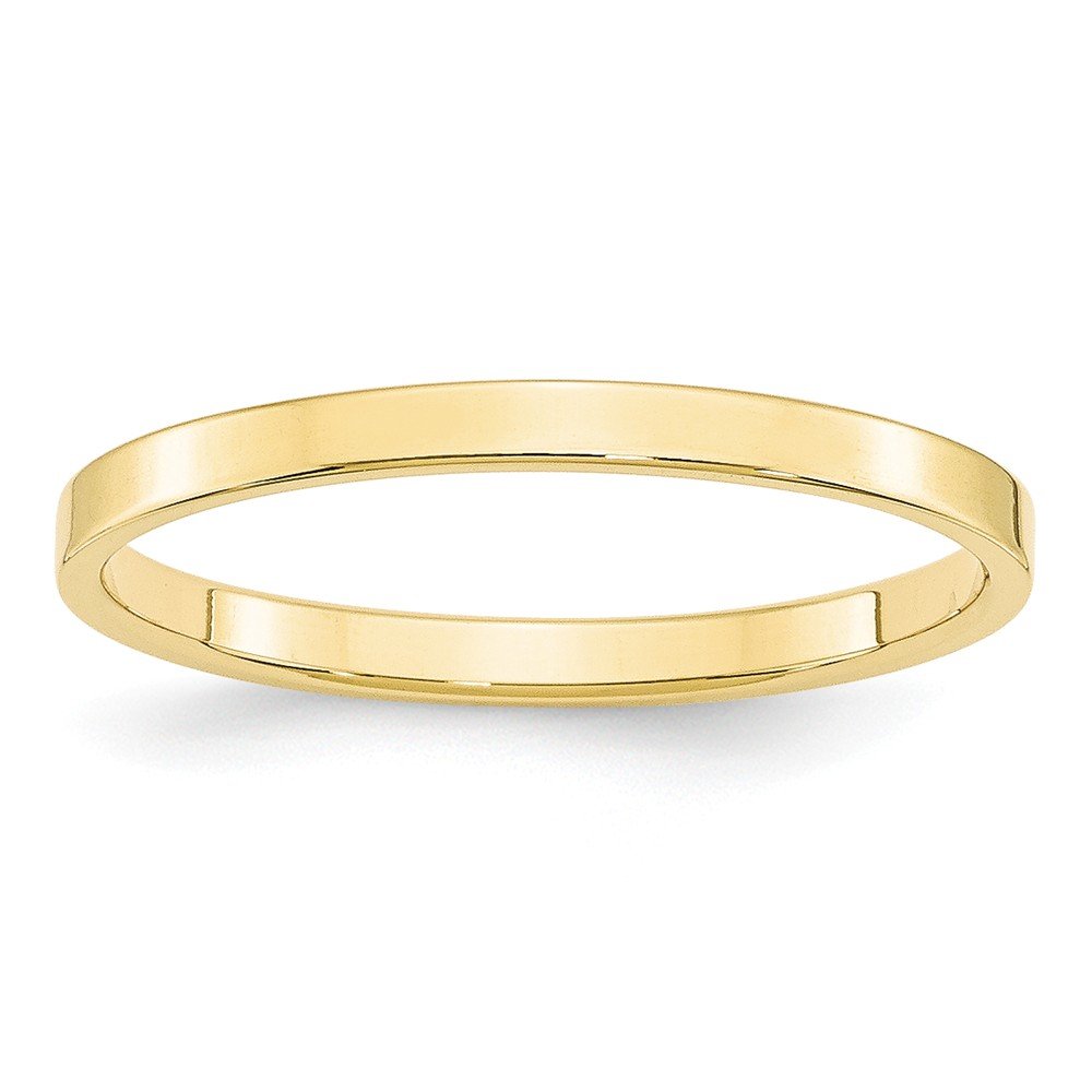 10k Solid Yellow Gold 2mm Flat Wedding Band Ring for Men & Women - Perfect for Engagement, Anniversary, and Everyday Wear