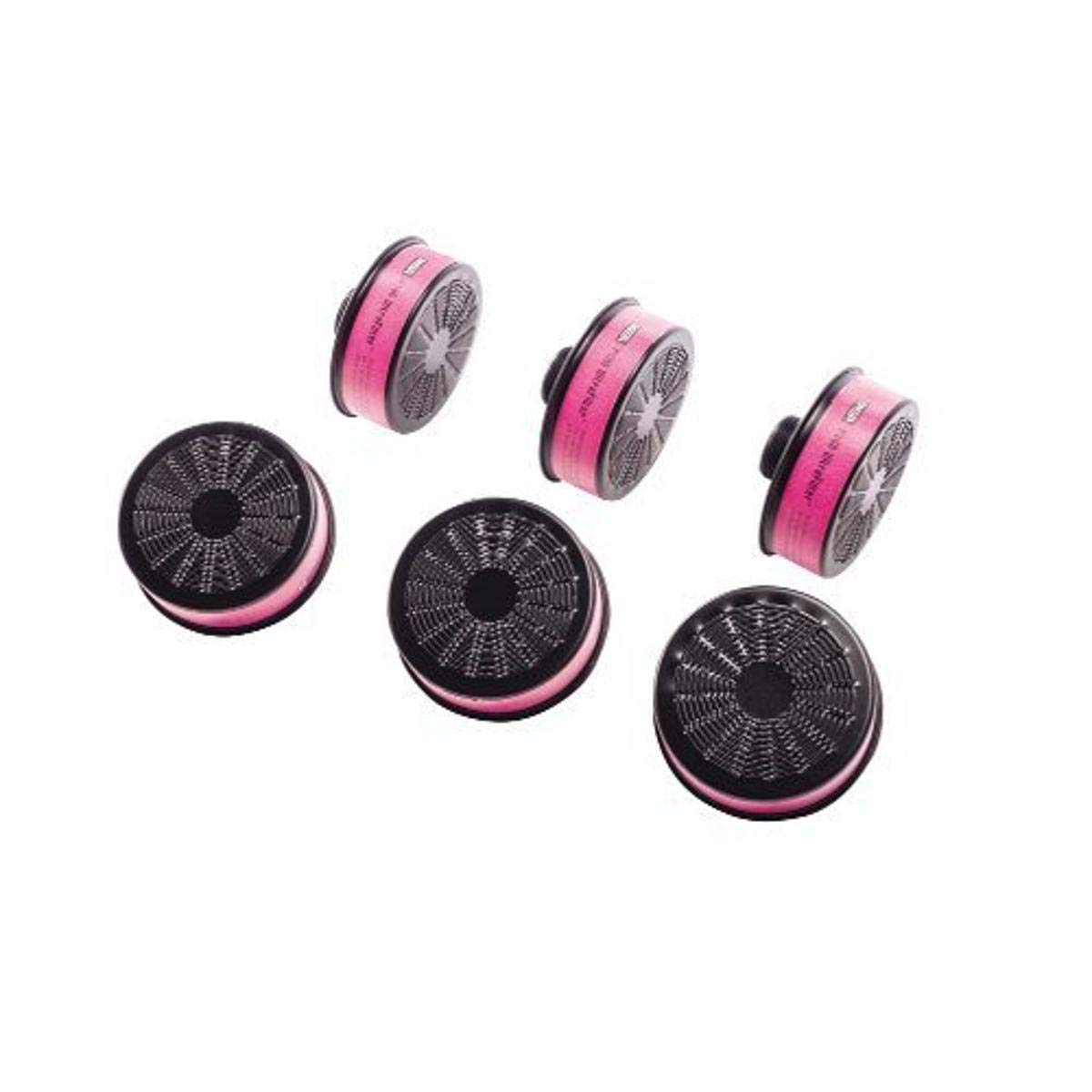 MSA P100 Round Threaded Cartridge for Ultra Filter Respirator - Replacement Filter for Gas Masks, Dust Protection - Ideal for Construction, Painting, and Industrial Safety