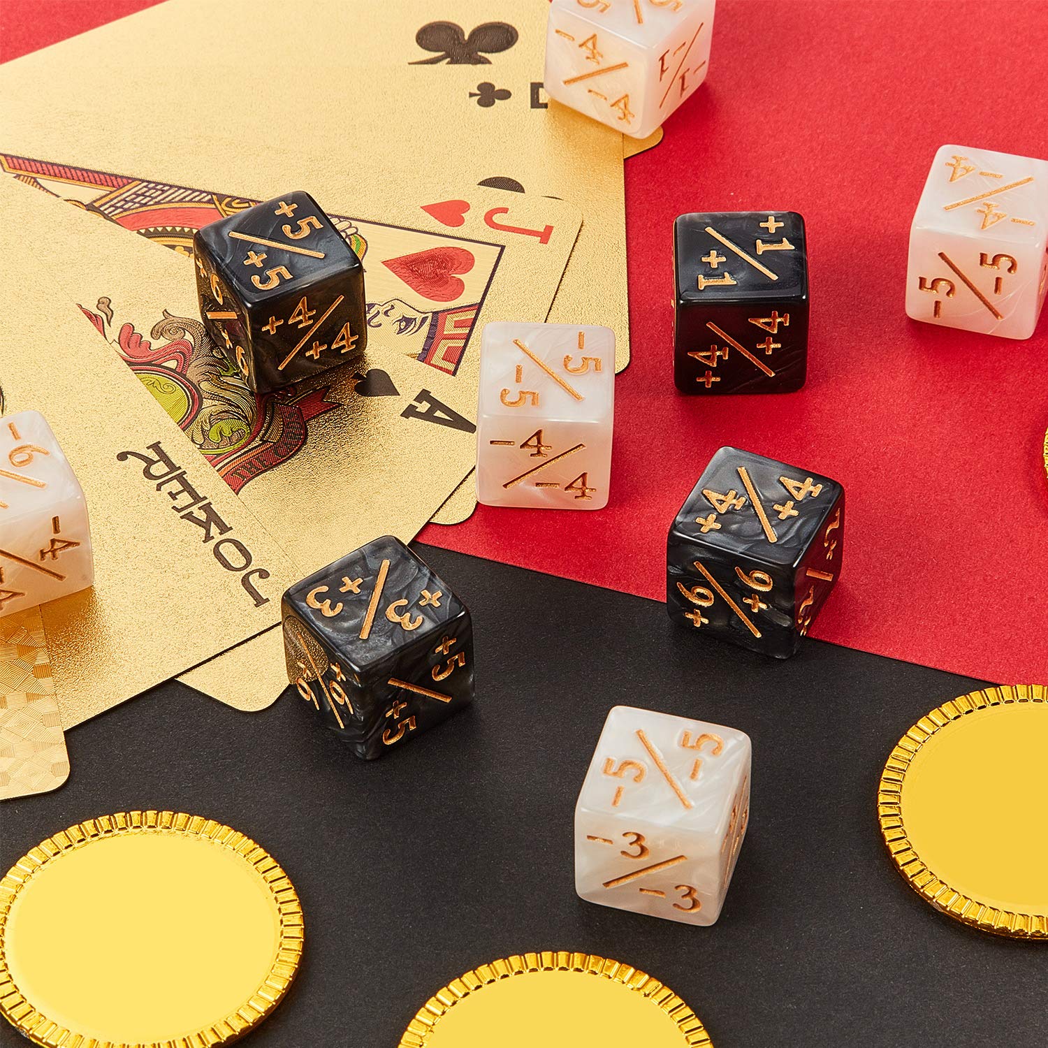 48-Piece MTG Dice Set - Plus/Minus 1 Counters, D6 Tokens for Magic: The Gathering TCG - Bulk Gaming Accessories for Card Games & Tabletop RPGs (Perfect for Tournaments, Game Nights & Strategy Sessions)