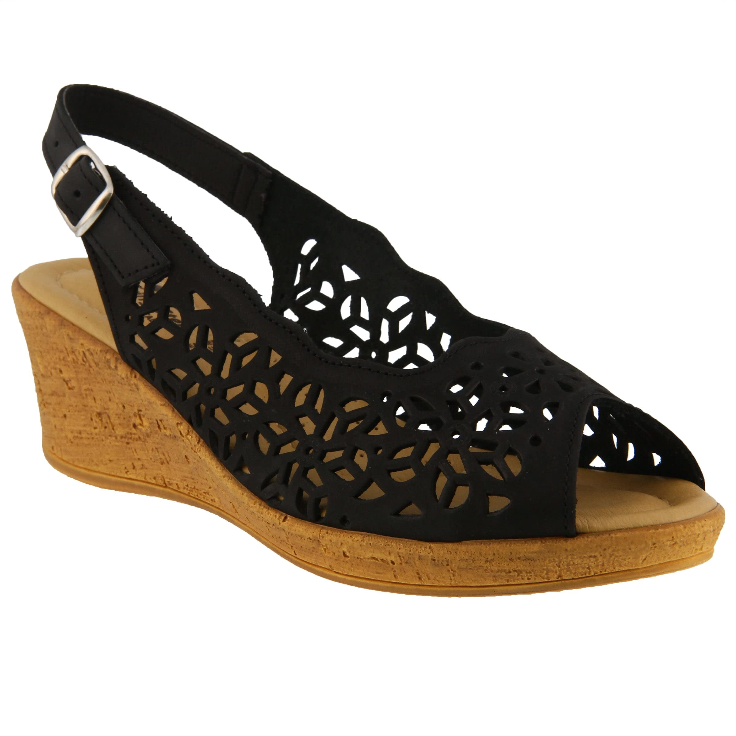 Spring Step Women's Comfortable Footsie Slide Sandals - Lightweight Summer House Slippers for Indoor/Outdoor Wear, Beach, Poolside & Lounge Use