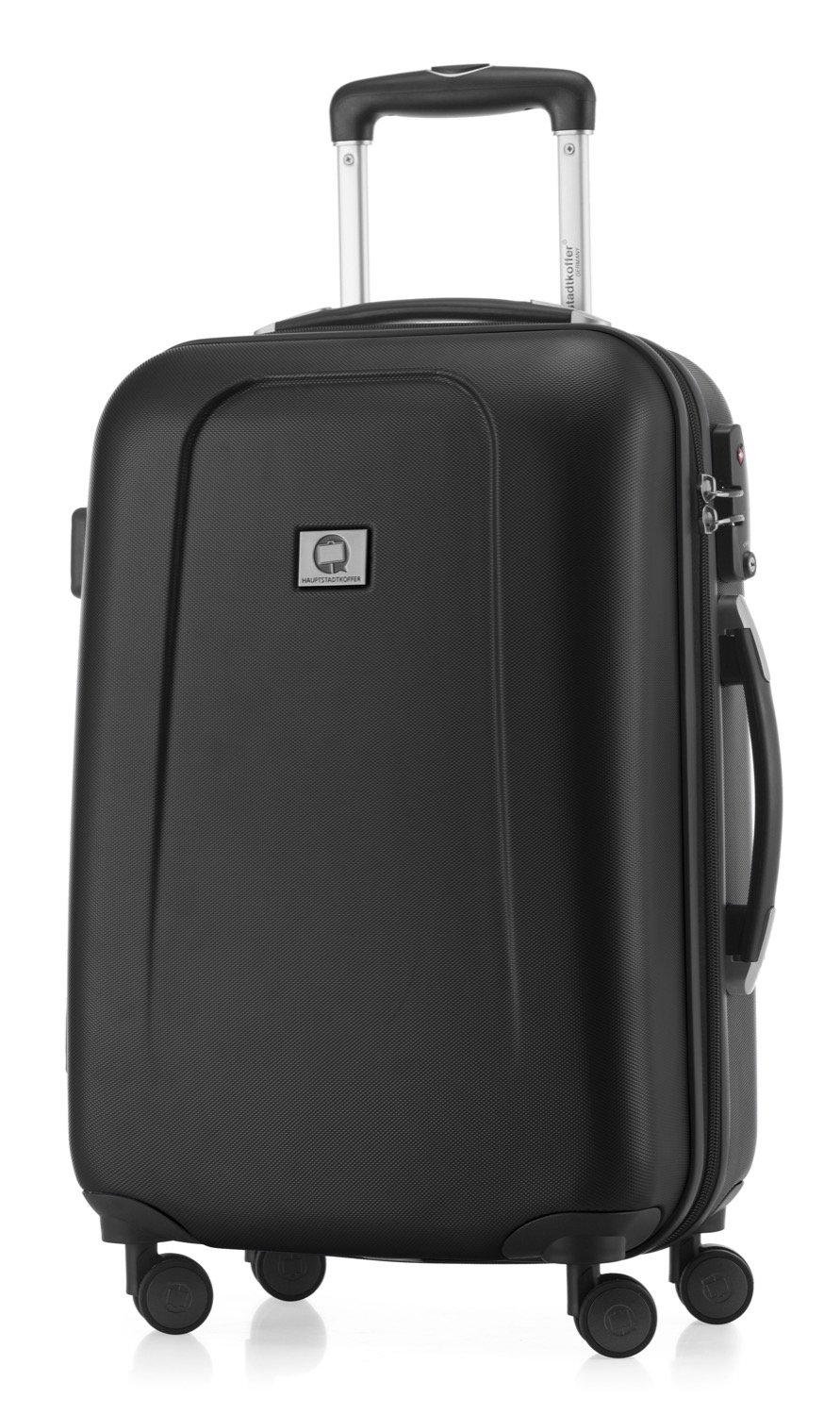 Premium 55cm Black Hand Luggage Carry-On Suitcase - Lightweight & Durable for Business Travel, Weekend Getaways & Airplane Cabin Use