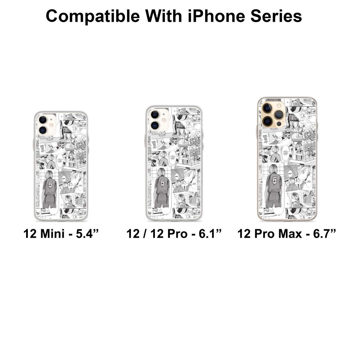 Kenma Kozume Anime Collage Clear Phone Case for iPhone 15 14 13 12 11 X Xs XR 8 7 6 6s Plus Pro Max - Cute Japanese Haikyuu Character Protective Cover - Perfect for School, Work & Anime Fans