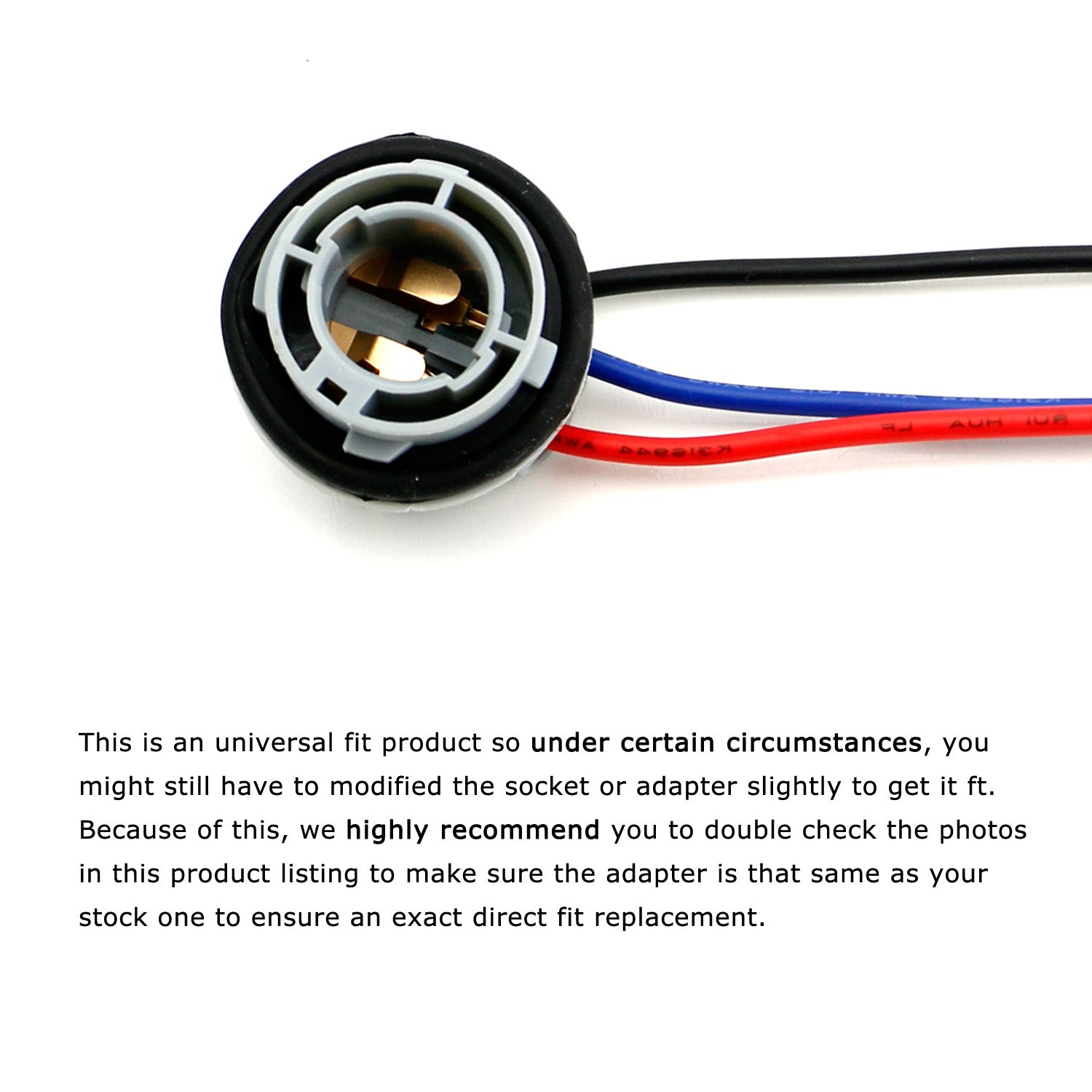 1157 7528 LED Bulb Wiring Harness Sockets - Compatible with Turn Signal Lights & Brake Lights - Easy Installation for Car, Truck, and Motorcycle Lighting Upgrades