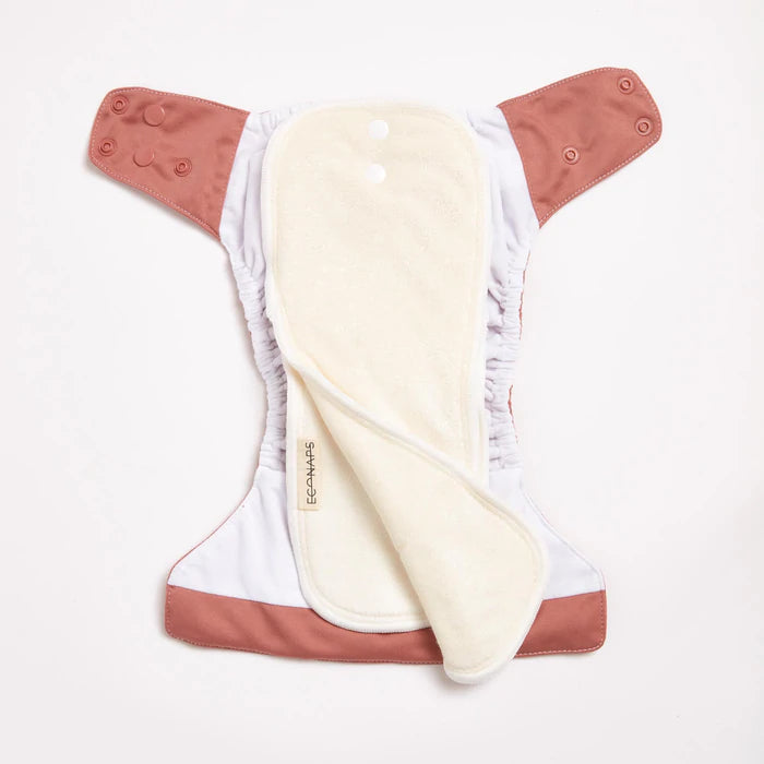 EcoNaps Modern Cloth Diaper - Reusable & Eco-Friendly Baby Nappy in Terracotta | Perfect for Newborns, Infants & Toddlers | Daycare & Home Use