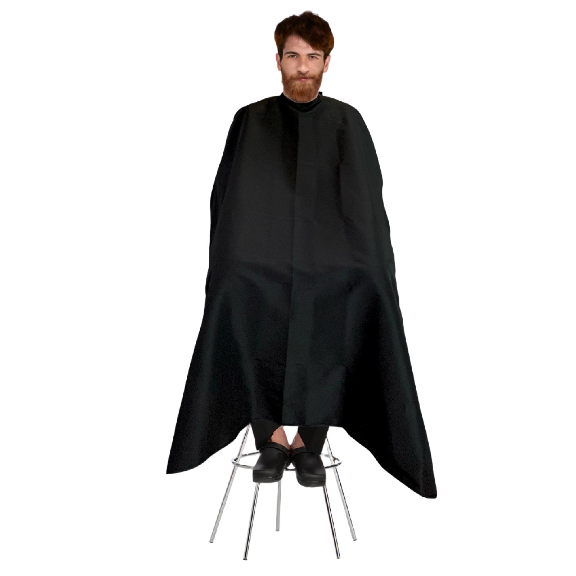 Professional Black Salon Cape 46x60 Inches - All-Purpose Barber Cape for Haircuts, Styling & Coloring - Waterproof & Durable Hair Cutting Cape for Salons & Home Use