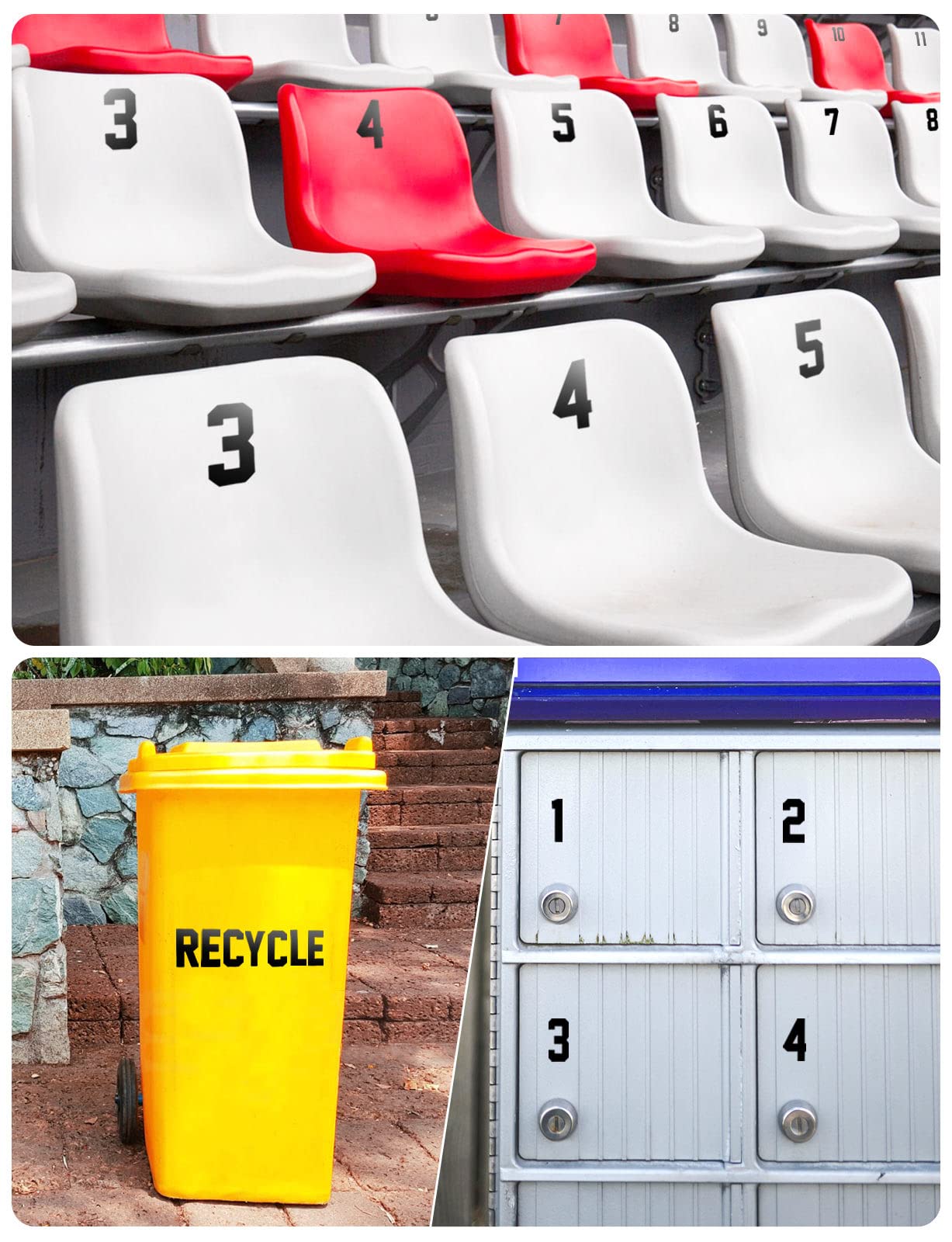 Seloom 148 PCS Mailbox Numbers & Letters Stickers - Waterproof Self-Adhesive for Indoor/Outdoor Use