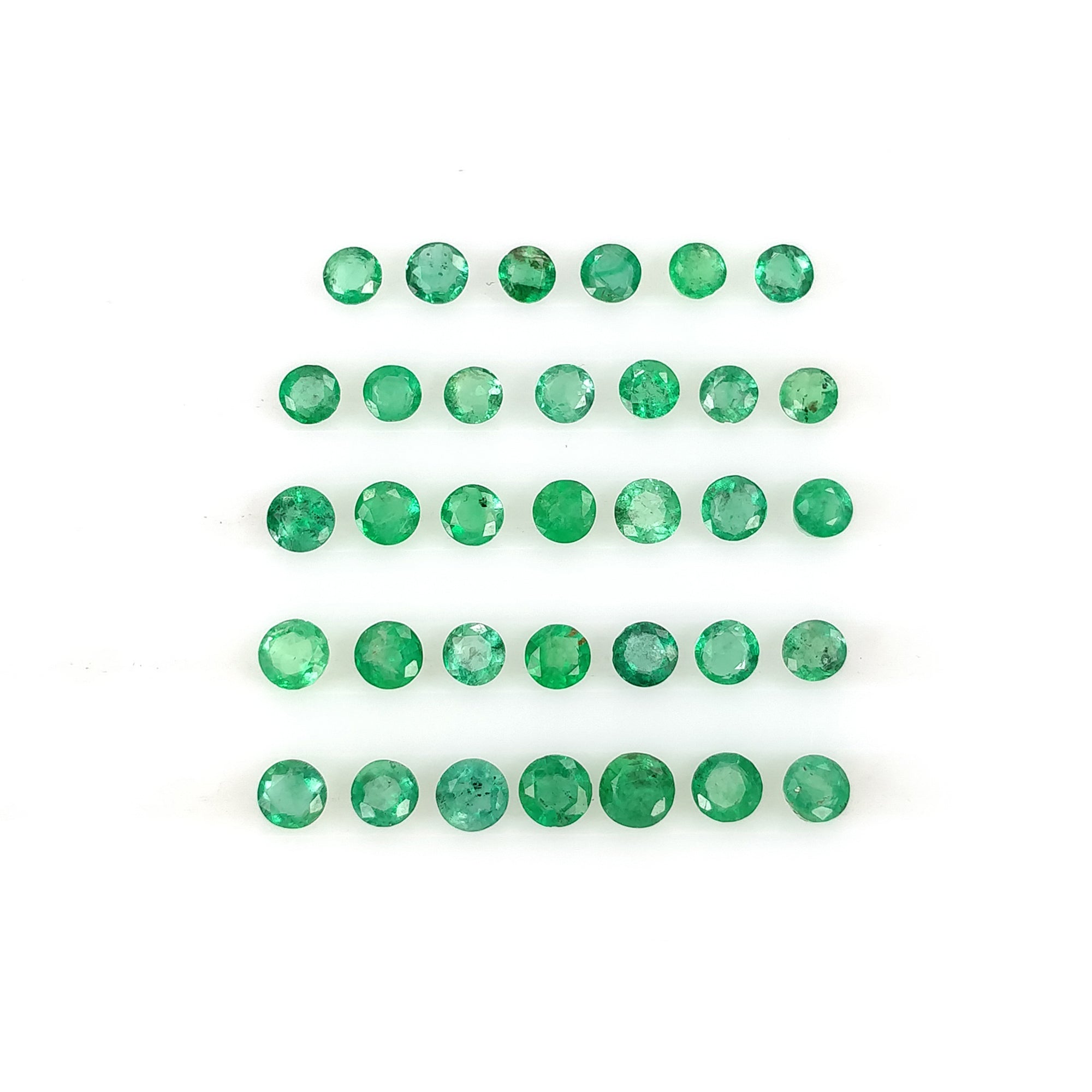 5.00ct Natural Untreated Green Emerald Gemstone - Round Cut 3mm & 4mm Sizes | Perfect for Jewelry Making, Engagement Rings & Luxury Gifts