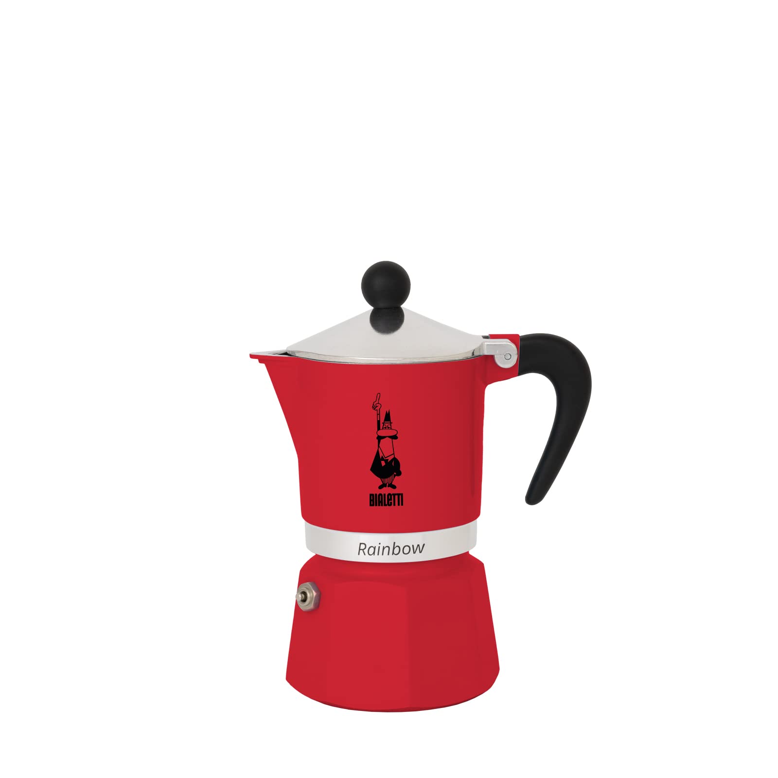 Bialetti 4961 Rainbow Stovetop Espresso Maker - 6 Cup Moka Pot, Vibrant Red - Perfect for Home Coffee Brewing & Italian Style Espresso Making