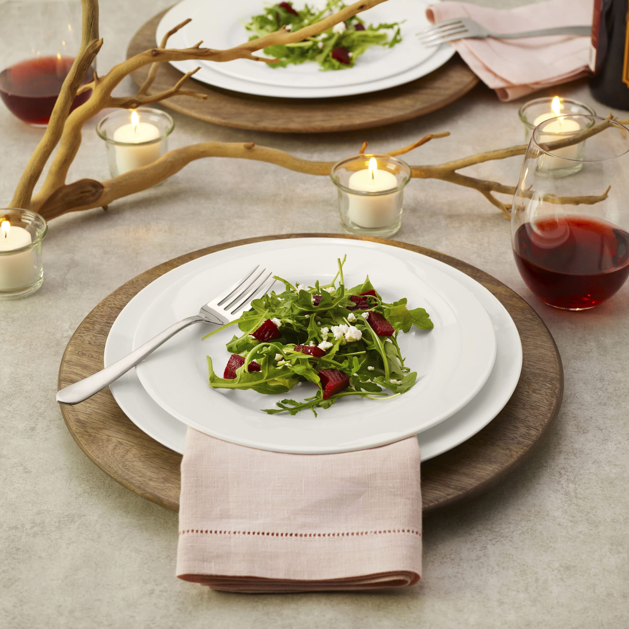 Mikasa Mango Wood Charger Plates Set of 4 - 13 Inch Natural Brown Round Placemats for Dining Table - Perfect for Thanksgiving, Christmas Dinner & Formal Events