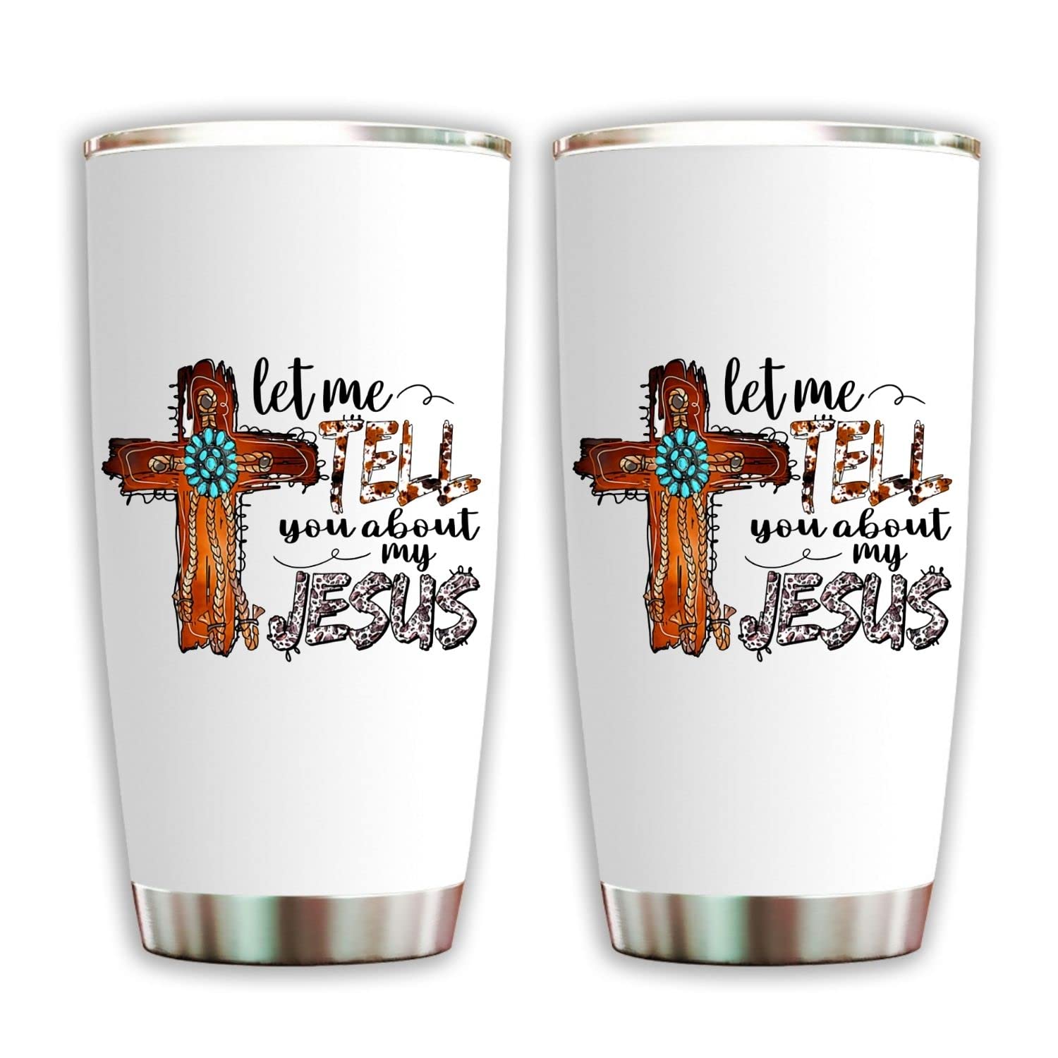 20Oz Jesus Steel Tumbler - Insulated Travel Mug for Men & Women - Perfect Christian Gift for Birthday, Christmas, Coworkers & Family - Great for Church, Bible Study & Daily Use (4-Pack)