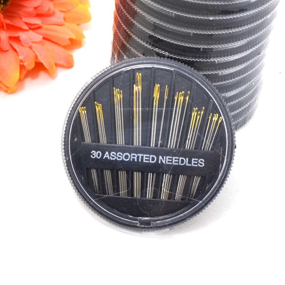 50Pcs 32mm Snap Wig Clips for Hair Extensions - I Shape 6 Teeth Black Hair Extension Clips with 30 Assorted Sewing Needles & 2 Rolls Thread (Black) - Perfect for DIY Hair Styling, Cosplay & Salon Use