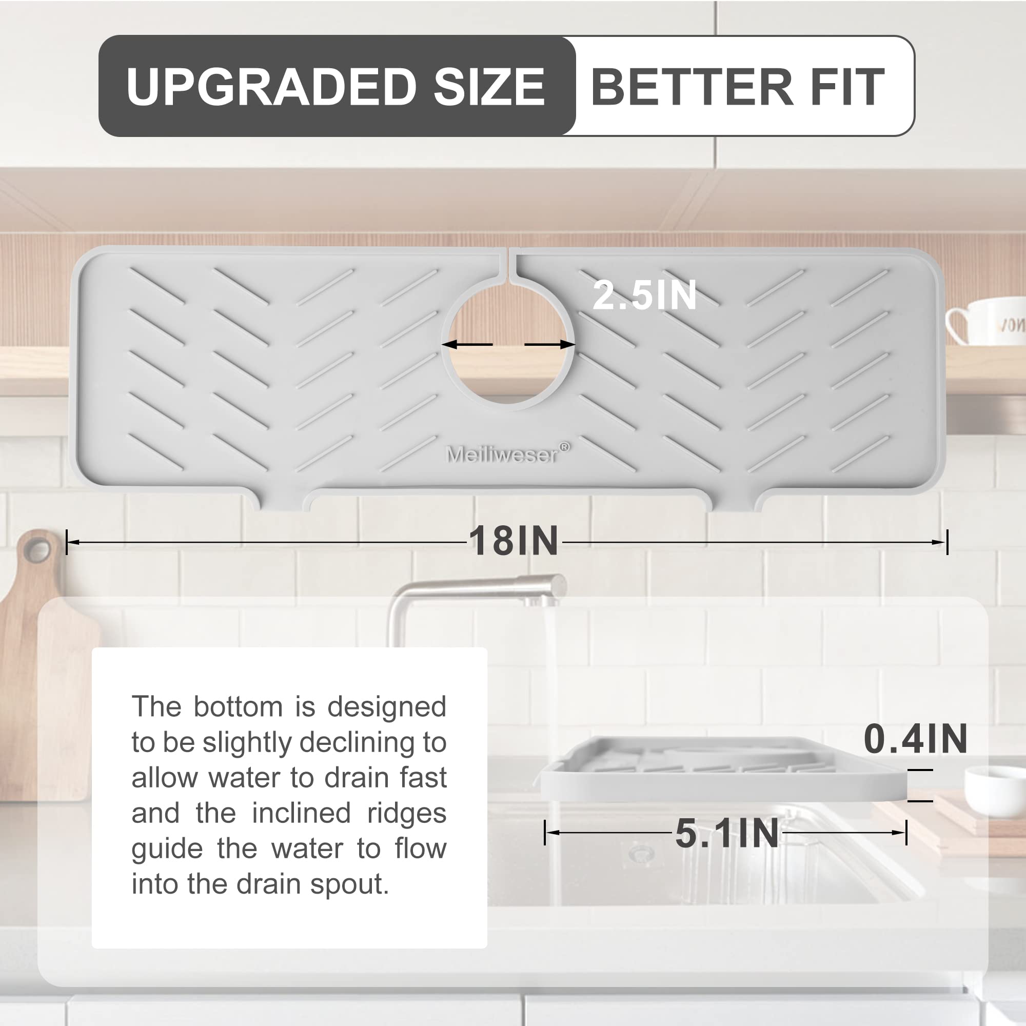 Upgraded Silicone Faucet Splash Guard - 18